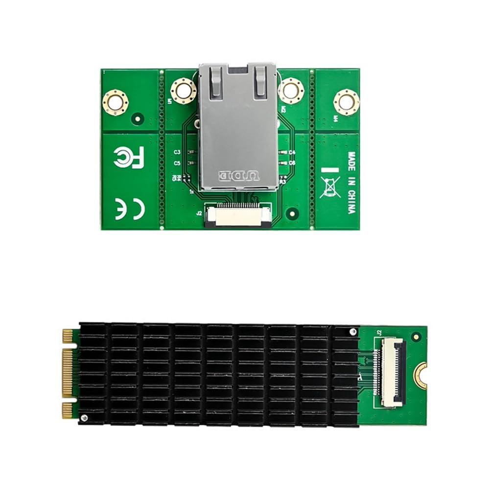Fxndknjks M.2 B+M AQC107 10GbE Single-Port Network Card - Industrial Grade Server Ethernet Adapter for High-Speed Data Transfer, Cloud Computing & Industrial Control Systems