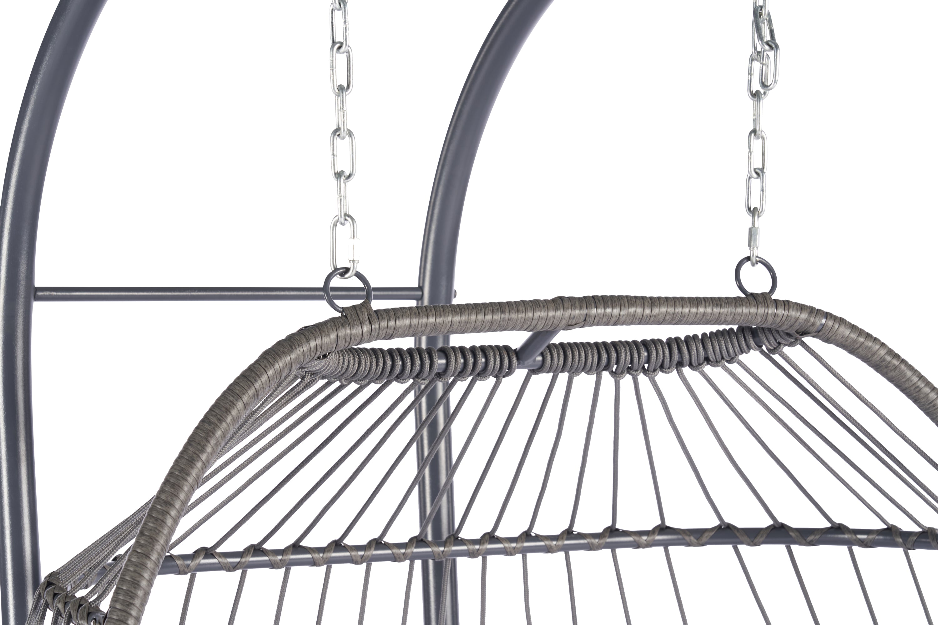 2 Person Outdoor Rattan Hanging Chair - Patio Wicker Egg Chair for Backyard, Garden, or Balcony Relaxation