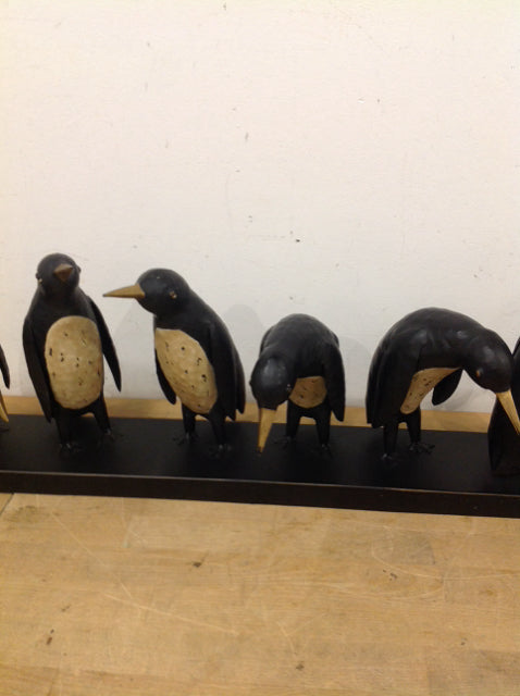 31 Austin Black Metal Penguins on Stand - Elegant Home & Office Decor for Desks, Shelves, and Gift Giving