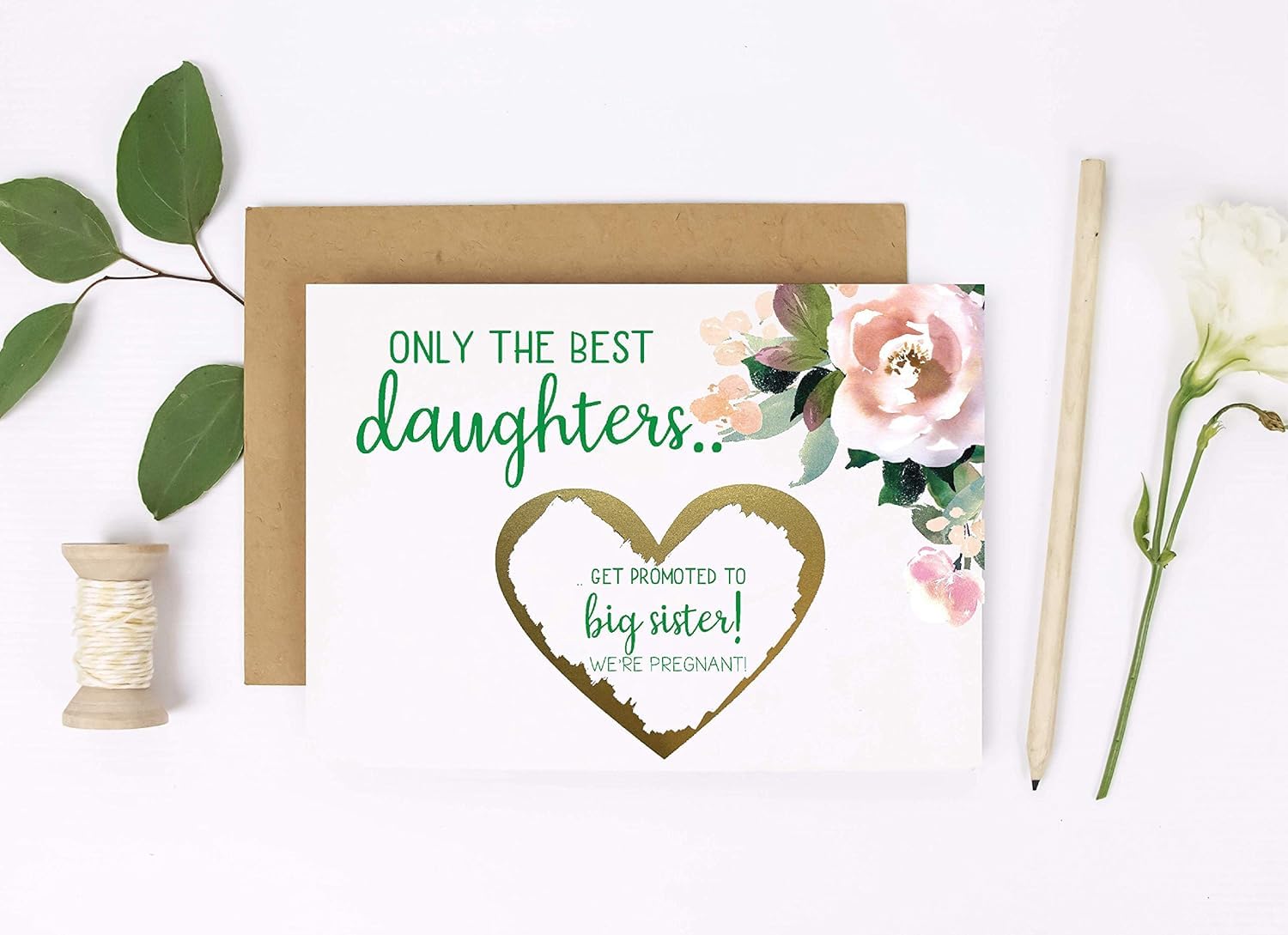 Pregnancy Announcement Cards for Daughter - Scratch Off Pregnancy Reveal Card for New Big Sister - Gender Reveal Gift from Mom & Dad - Perfect for Baby Showers & Gender Reveal Parties