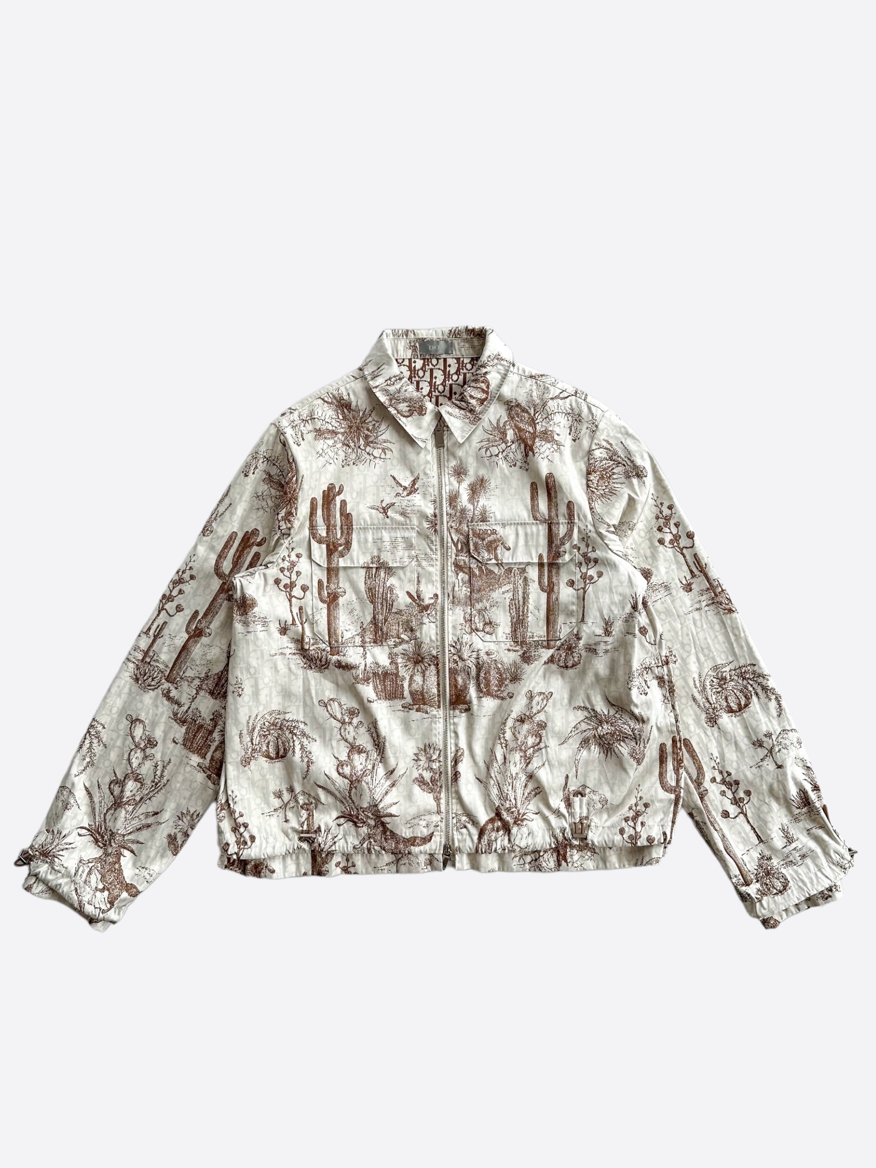 Dior Cactus Jack Brown & White Oblique Jacket - Men's Luxury Designer Jacket for Streetwear & Fashion Outfits | Perfect for Casual Wear, Parties & Special Occasions