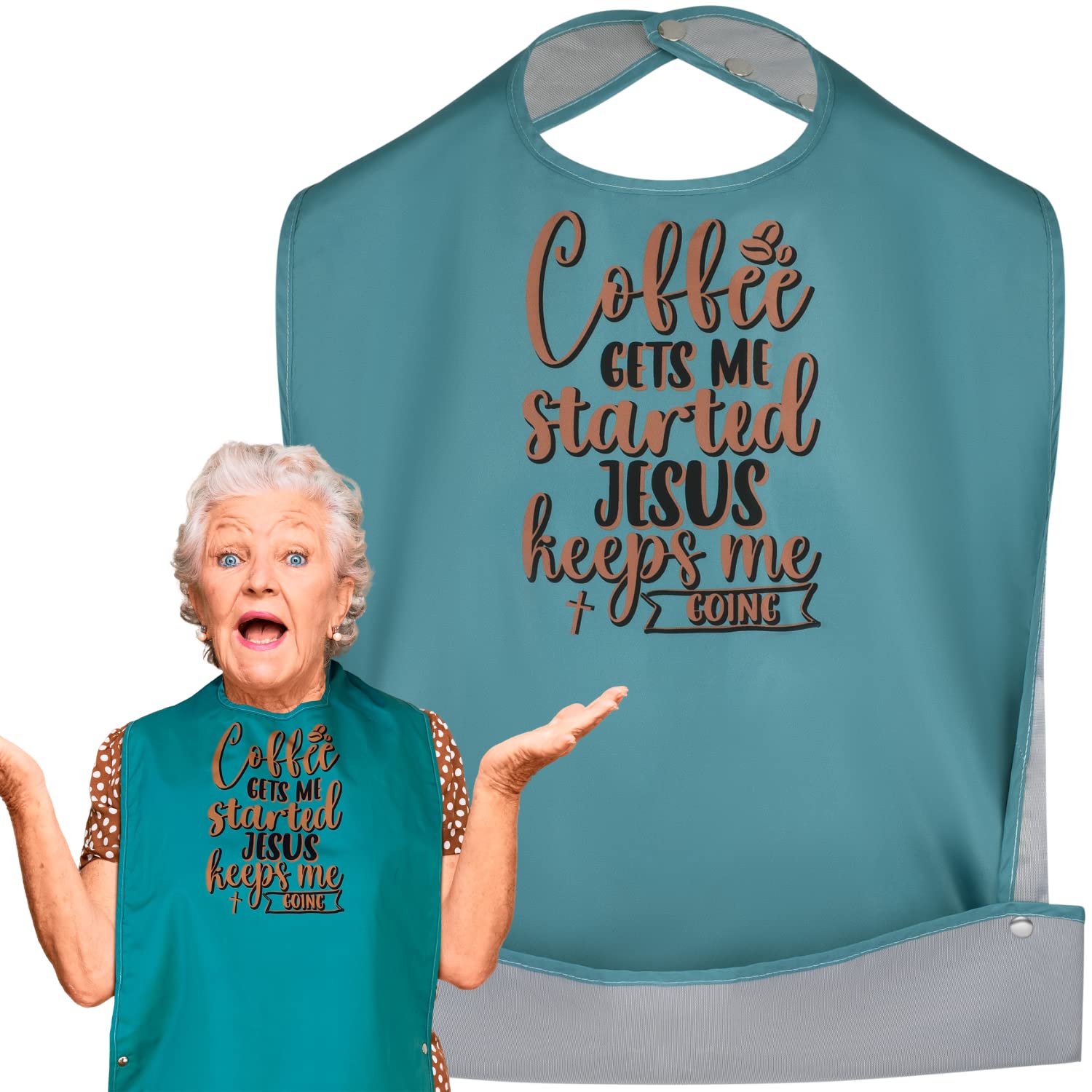 Funny Adult Bibs for Men & Women - Washable & Reusable Clothing Protectors with Magnetic Snaps | Crumb Catcher Option | Perfect for Dining, Cooking & Elderly Care