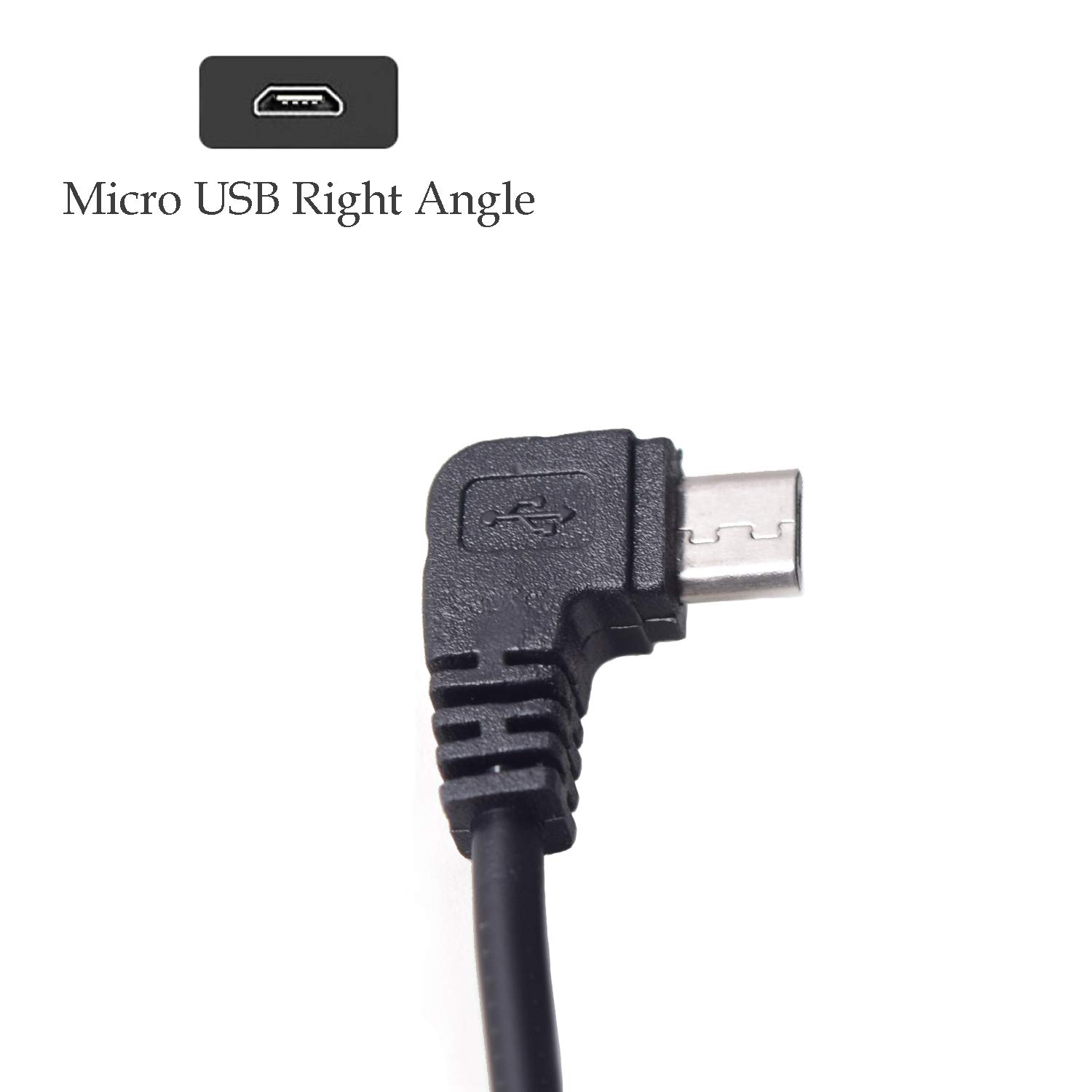 12V to 5V Right Angle Micro USB Car Charger Cable - Dash Cam Hardwire Kit for GPS, DVR & Tablets - 12-24V Input - Perfect for Dash Cams, Car Navigation & Vehicle Recording Systems