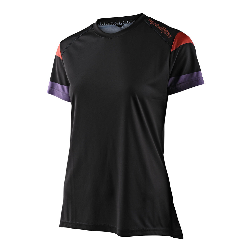 Lilium Women's Short Sleeve Jersey Rugby Shirt - Black | Casual & Sporty Style for Everyday Wear & Active Lifestyles