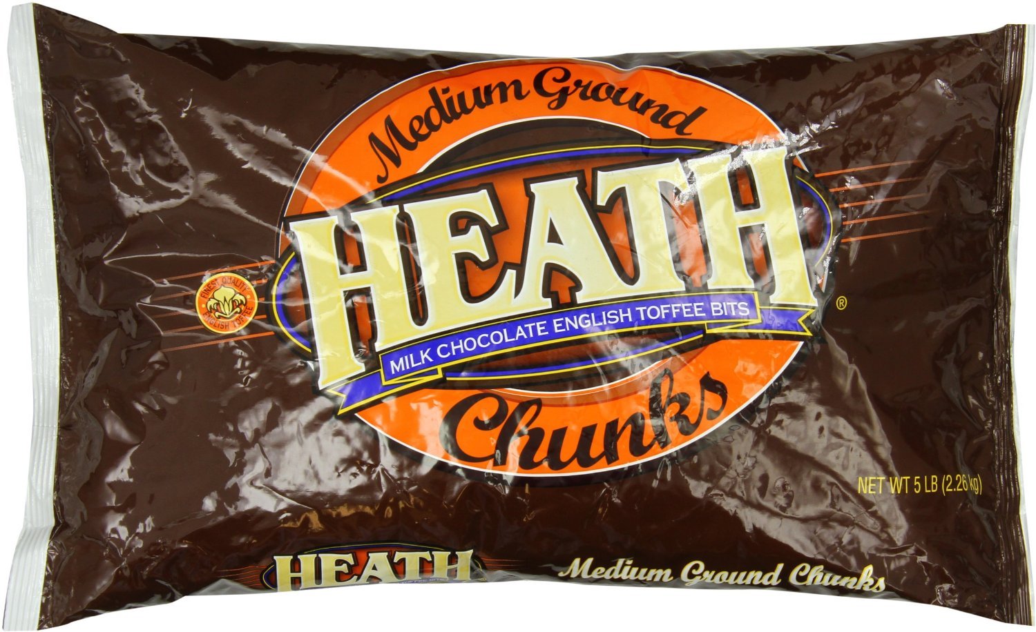 Crushed Heath Bar Chunks - 10 Pounds Total (2 Pack of 5lb Bags) | Perfect for Baking, Ice Cream Toppings & Dessert Decorations