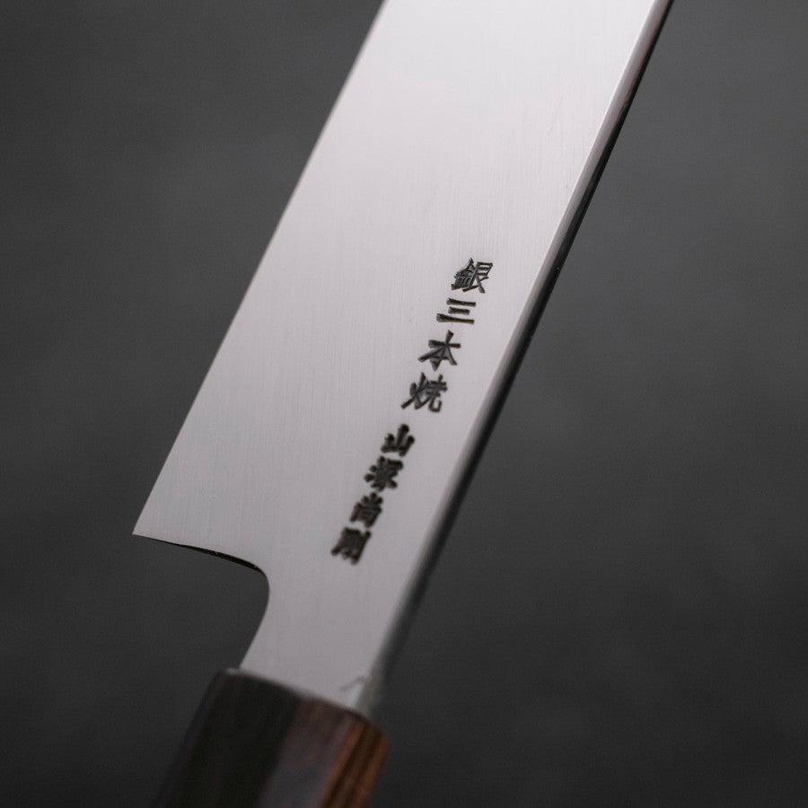 Premium Usuba (Kanto) Honyaki Silver Steel #3 Mirror Polished Japanese Chef Knife with Ebony Handle - 180mm Blade for Sushi, Vegetables & Precision Cutting - Professional Kitchen & Home Cooking Essential