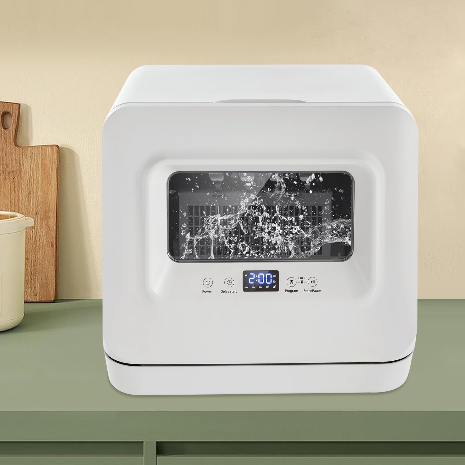 **785W Portable Countertop Dishwasher with 6 Wash Programs & Child Lock - Compact 3-in-1 Dishwasher for Home, Office, RV, Camping & Small Apartments (White) | Fast US Shipping**