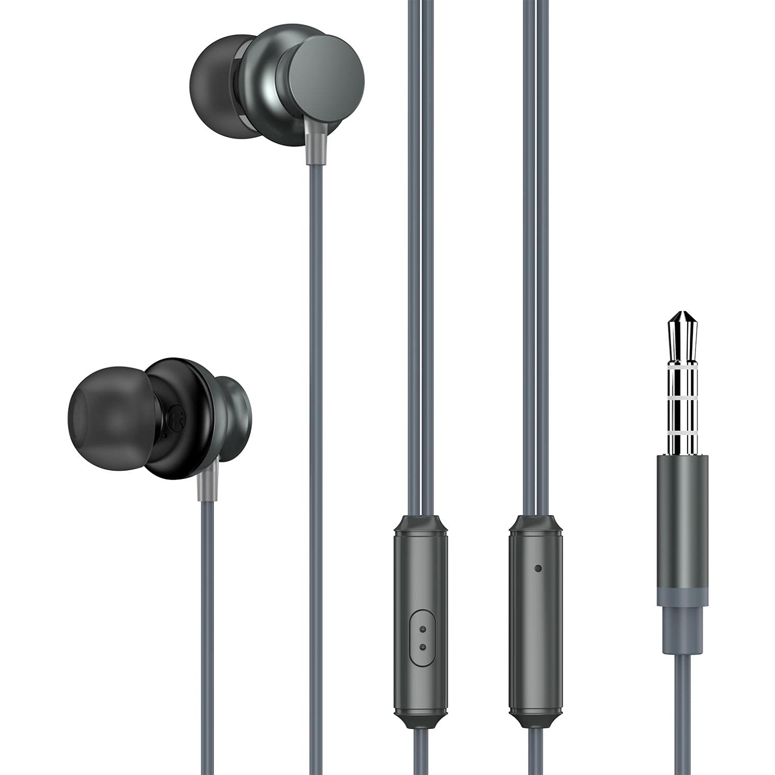 Premium Wired Earphones with Hi-Fi Sound, Built-in Mic & Metal Earbuds - Compatible with OnePlus Nord N10 5G/N100/N200 5G - Perfect for Gaming, Music & Hands-Free Calls