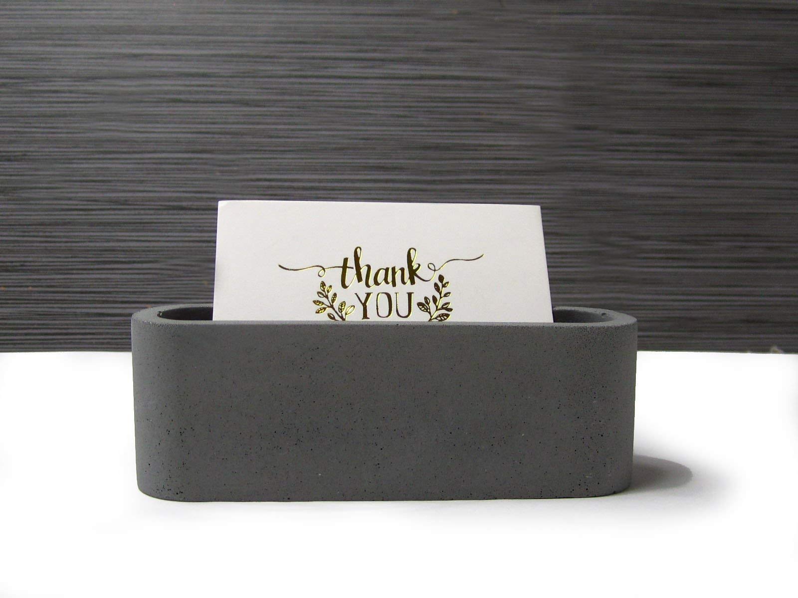 Premium Concrete Business Card Holder for Desk - Elegant Office Card Display Stand | Perfect for Professional Workspaces, Reception Areas, and Corporate Gifts