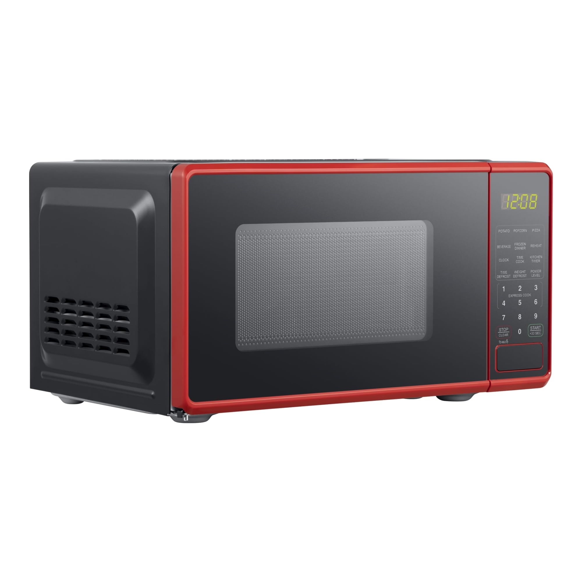 0.7 cu. ft. Red Countertop Microwave Oven - 700W Compact Microwave for Small Kitchens, Dorms & Offices - Fast Cooking & Reheating