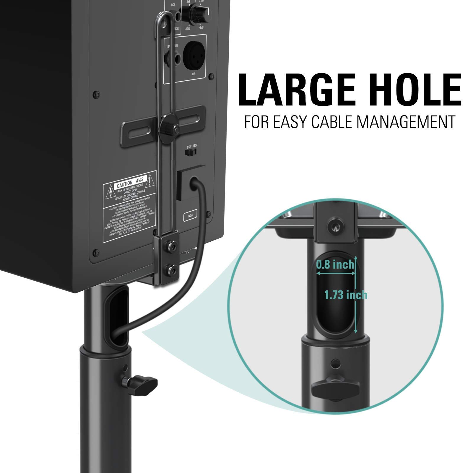 Mounting Dream Adjustable Speaker Stands Pair - Universal Satellite Speaker Stands for TVs & Soundbars, Holds Up to 22 lbs with Detachable Extension - Perfect for Home Theater & Gaming Setup (Model MD5421)