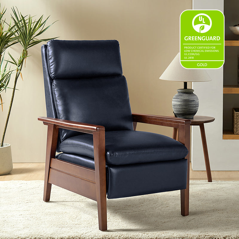 Premium Rainer Faux Leather Recliner Chair with Solid Wood Frame - Timeless Elegance for Living Room, Home Theater & Office Comfort