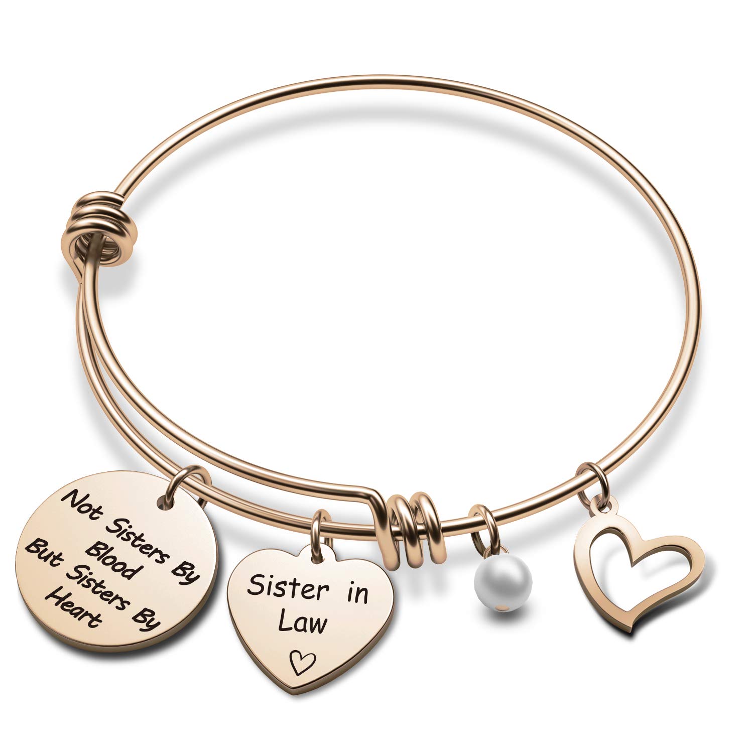 Not Sister By Blood But Sister By Heart Bracelet - Elegant Sister-in-Law Gift for Wedding, Family Reunion & Best Friend | Thoughtful Jewelry for Special Occasions & Daily Wear