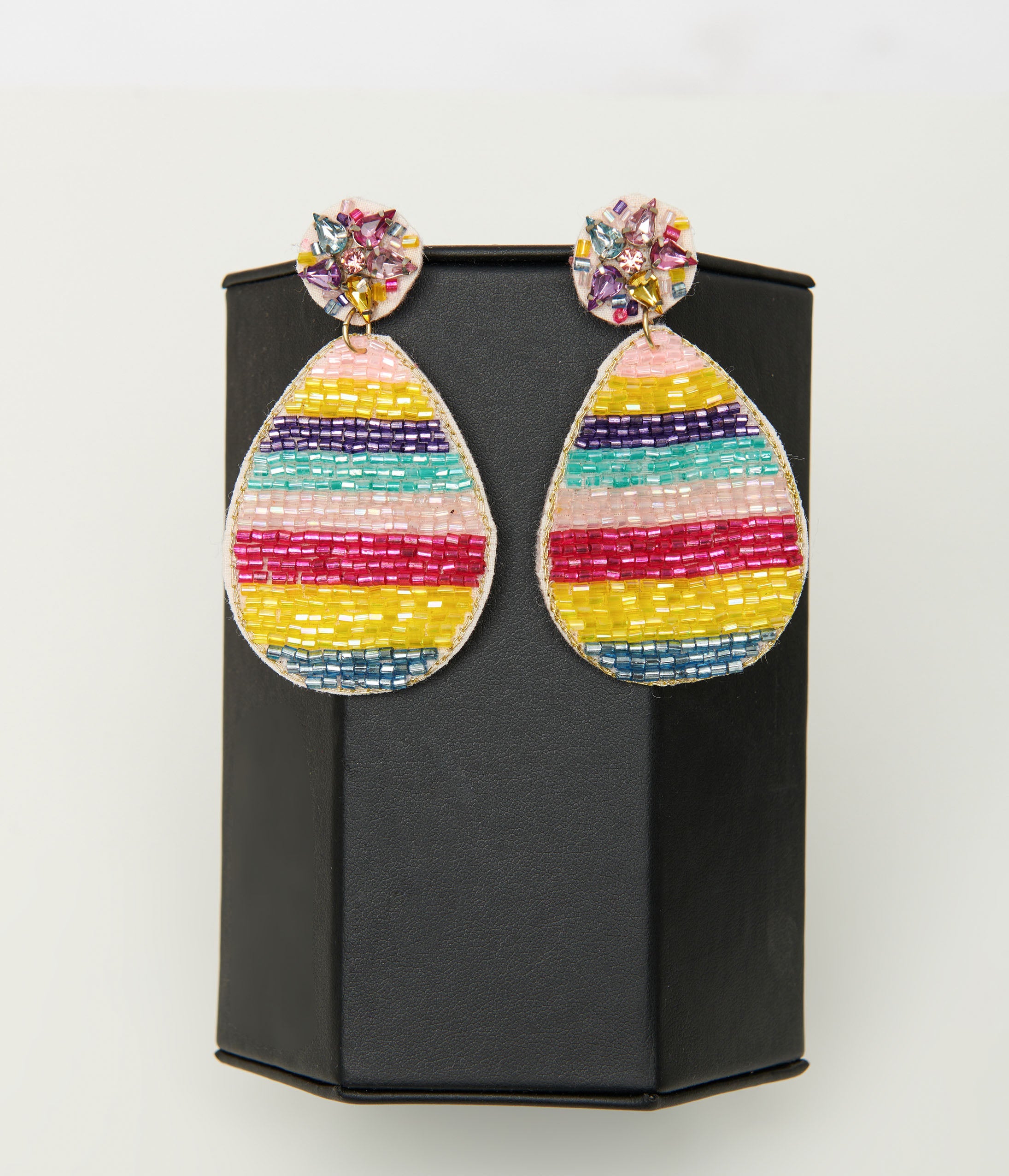 Vibrant Rainbow Egg Beaded Drop Earrings for Women - Handmade Bohemian Dangle Earrings for Party, Wedding & Festival Accessories