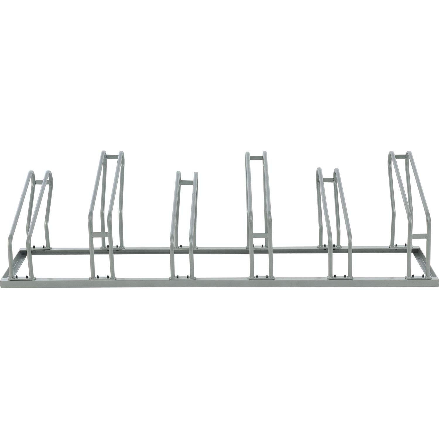 Global Industrial Low Profile Bike Rack - Single Sided 6-Bike Capacity Wall Mounted Storage for Garage, Shed & Outdoor Use