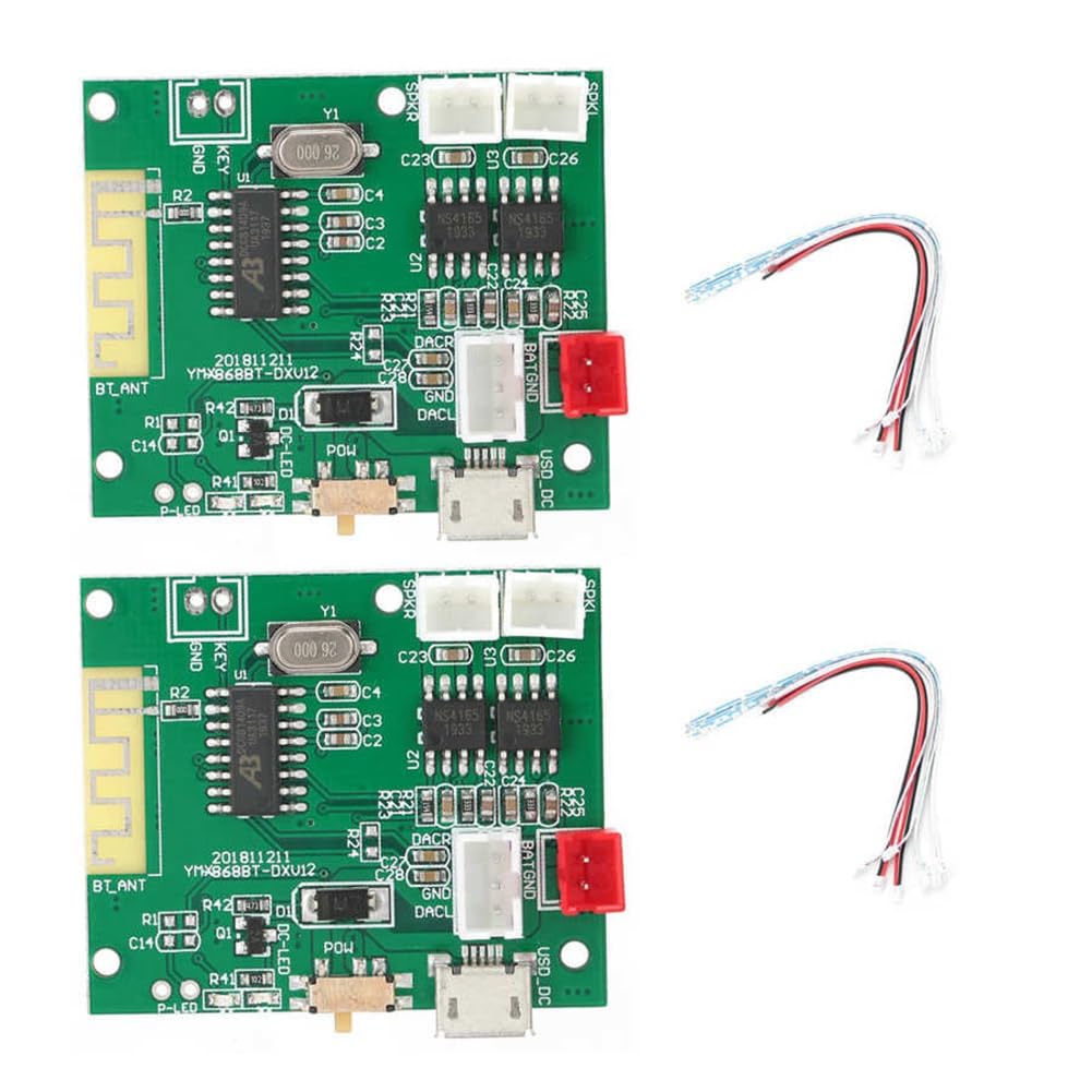 Xptieeck 1 Pair Stereo Power Amplifier Board Module - 5W Dual Channel Audio Amp for 3.7-5V Speakers - Perfect for DIY Audio Projects, Portable Speakers & Home Theater Systems