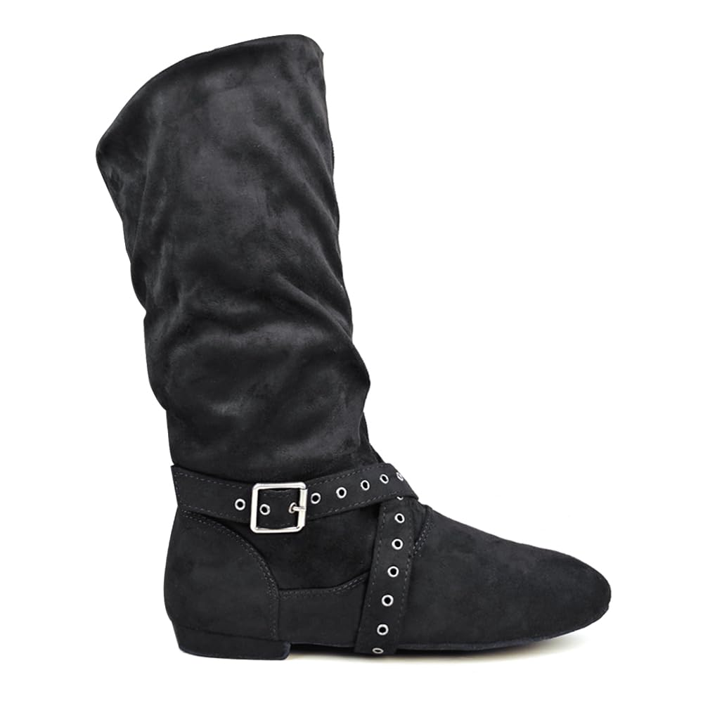 Women's Suede Sole Latin Dance Boots - Salsa, West Coast Swing, Line Dance Shoes with Long Warm Up for Comfort and Style