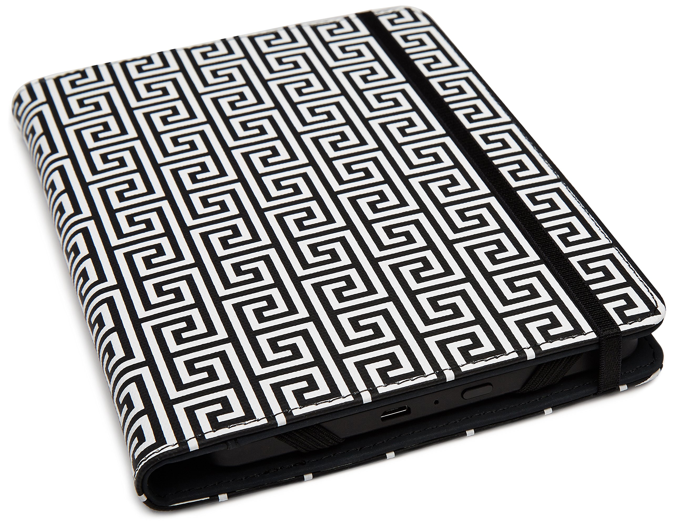 Jonathan Adler Greek Key Kindle Cover - Black & White Pattern for Kindle Paperwhite, Kindle & Kindle Touch | Stylish Protection for Reading at Home, Travel & Commute