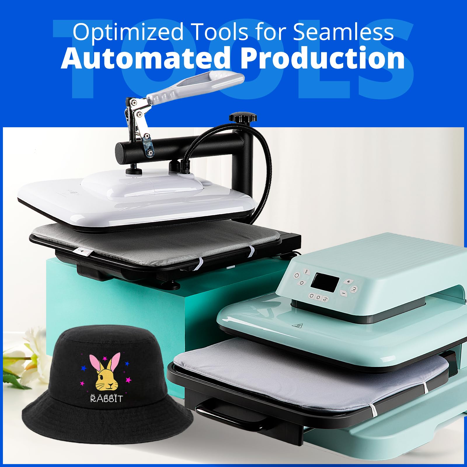 HTVRONT 55-Piece Heat Press Accessories Kit for 15x15 Heat Press Machines - Includes Vinyl, Sublimation Paper, Tools & Heat Press Mat - Perfect for T-Shirt Printing, DIY Crafts & Cricut EasyPress Projects