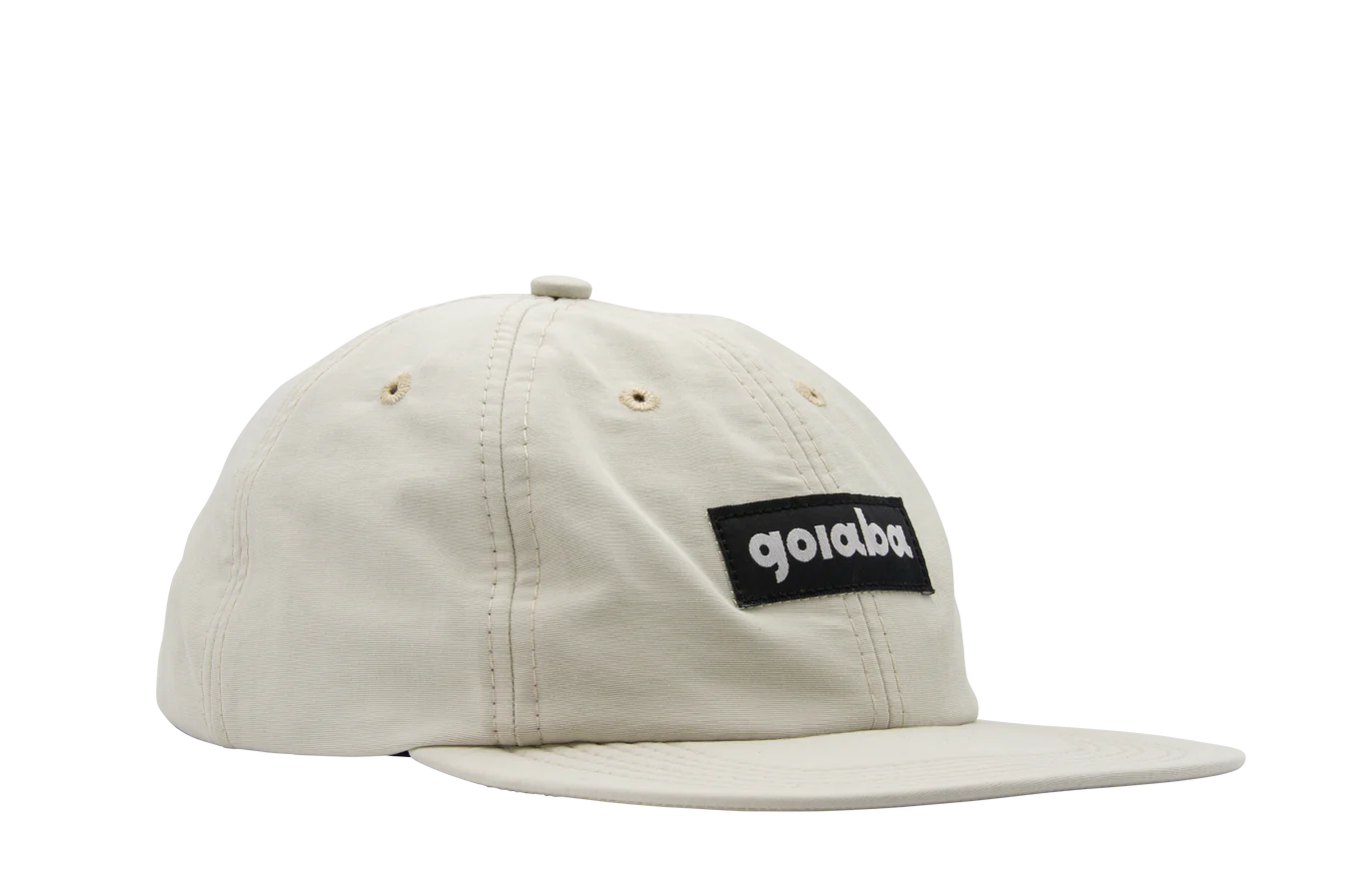 Goiaba E.C 6 Panel Nylon Hat for Men & Women - Lightweight Beige Baseball Cap for Outdoor Activities, Running, Hiking, and Travel