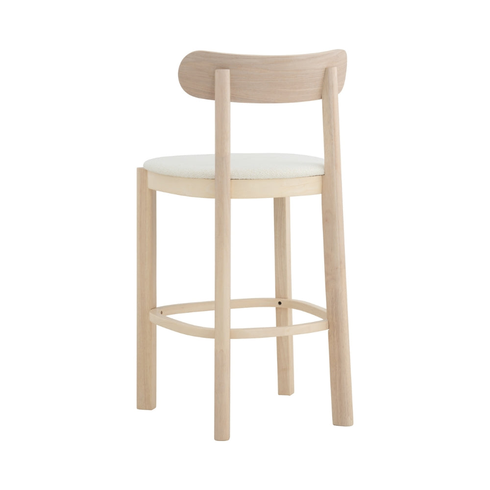 Premium LOWEN Bar Stool - Cream White Modern Kitchen Counter Stool for Home, Bar & Restaurant Use