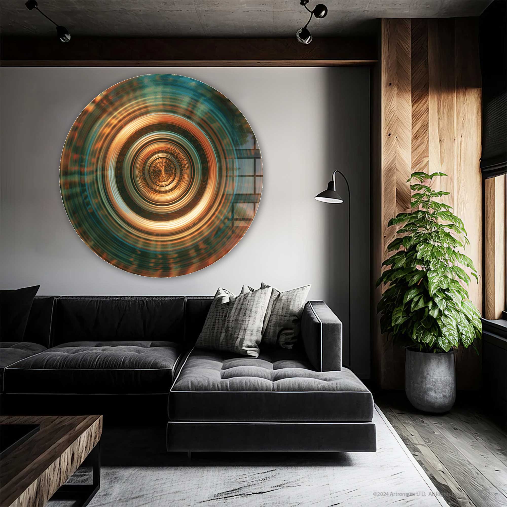 Enigma Rounded Glass Wall Art - Modern Abstract Home Decor for Living Room, Bedroom & Office - Perfect for Gifts & Interior Design