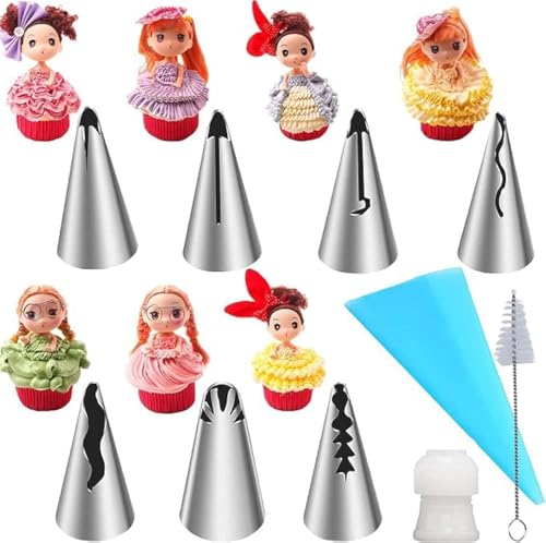 Pleated Skirt Piping Nozzles-10pcs