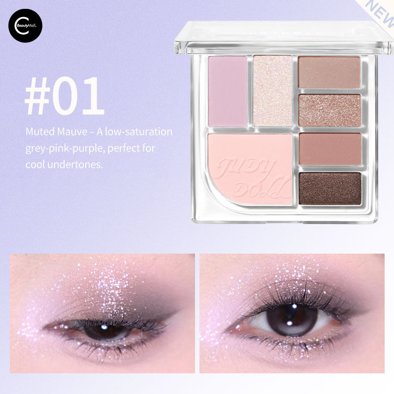 Judydoll Tangram Fun Eyeshadow Palette - 9 Vibrant Matte & Shimmer Colors for Everyday & Party Makeup | Perfect for Professional & DIY Looks