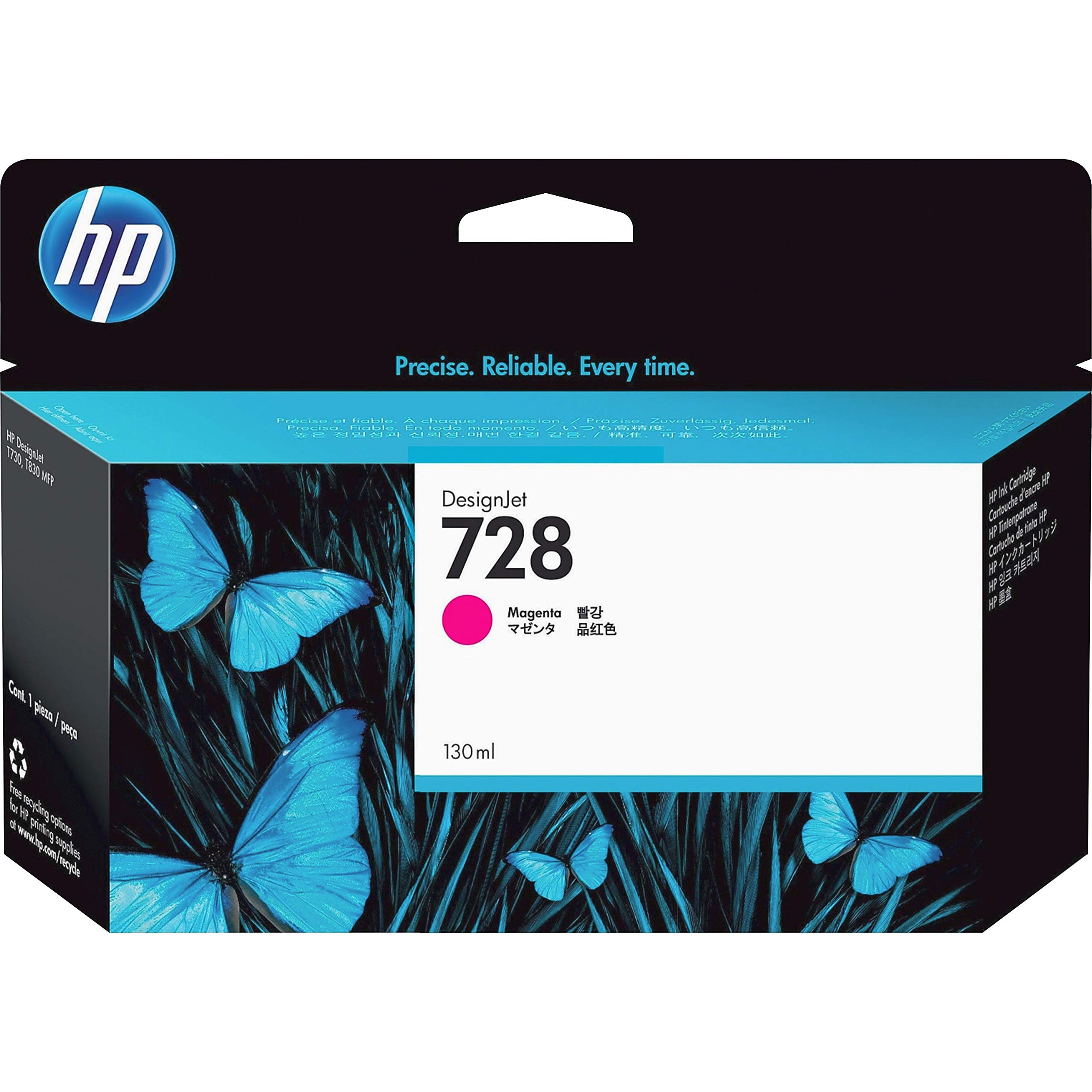 HP F9J66A Magenta Ink Cartridge (130mL) for HP 728 Printers - Ideal for Home, Office & High-Quality Photo Printing