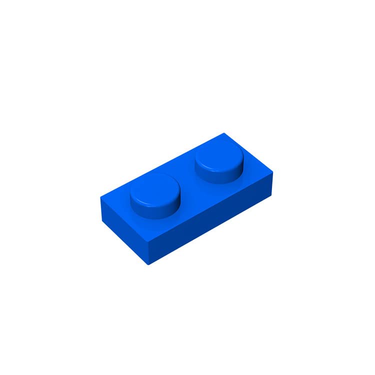 100-Piece Classic Blue 1x2 Building Plates - Bulk Lego-Compatible Bricks for Creative Play, Fits All Major Brick Brands (3023) | Perfect for DIY Projects, Kids' STEM Toys & Model Building
