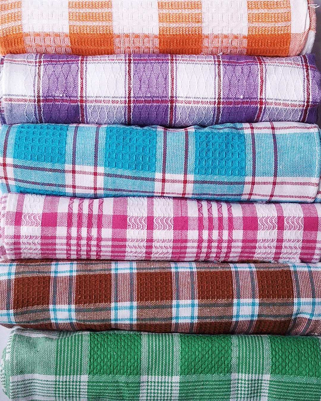Yesotha Textiles 12-Pack Multicolor Cotton Kitchen Towels | Super Absorbent Waffle Weave Dish Cloths | Premium Multi-Purpose Cleaning Towels for Kitchen, Dishes & Household Cleaning | by Yesotha Textiles