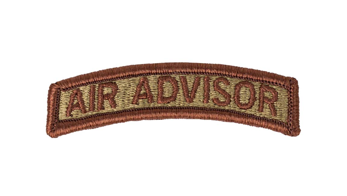 USAF Air Force Air Advisor OCP Spice Brown Tab Patch - Authentic Military Issued - Veteran Owned Business - Perfect for Uniforms, Collectors & Military Enthusiasts