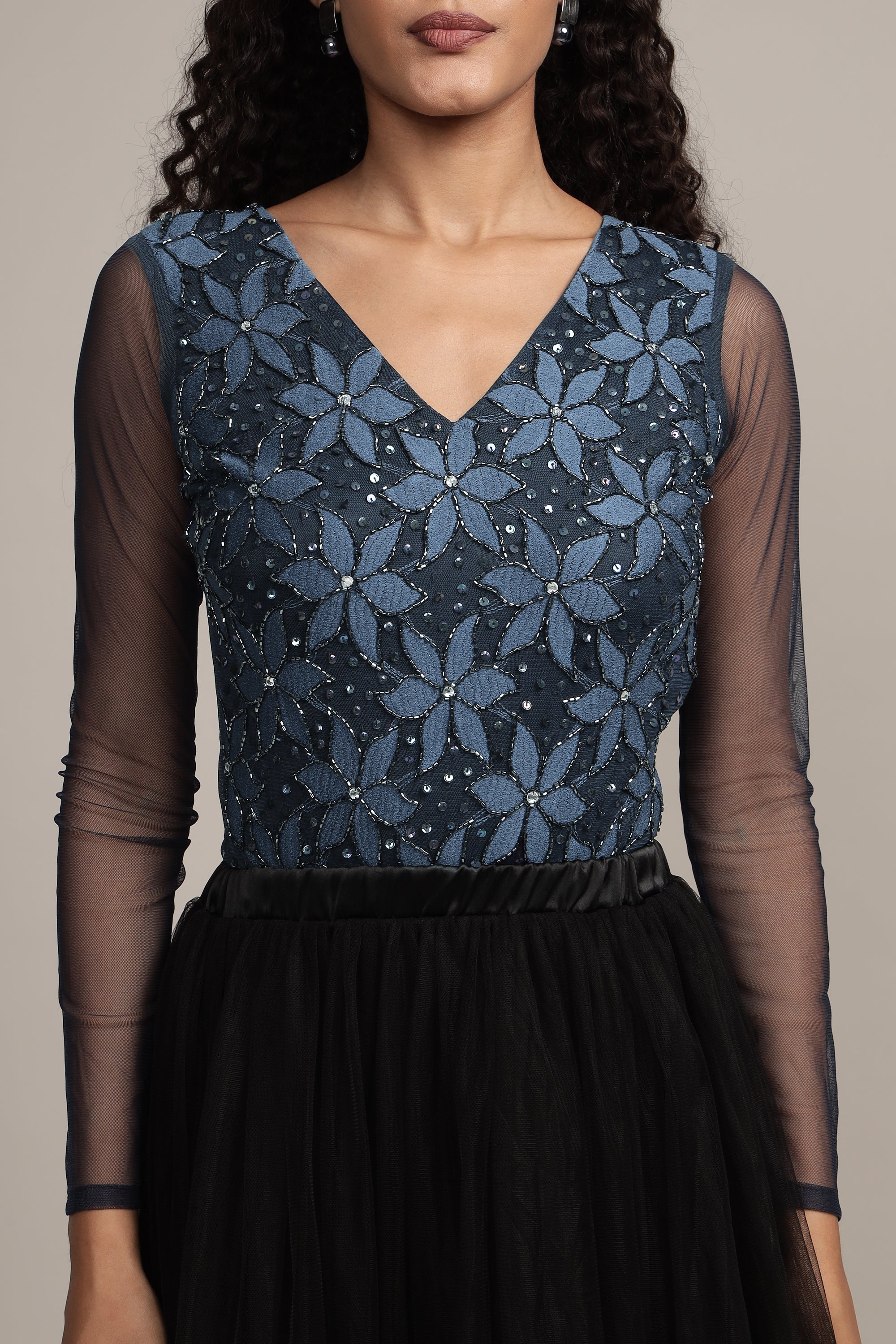 Rana Beaded Bodysuit for Women - Elegant Sequin Embellished Stretchable Jumpsuit for Party, Night Out, and Special Occasions