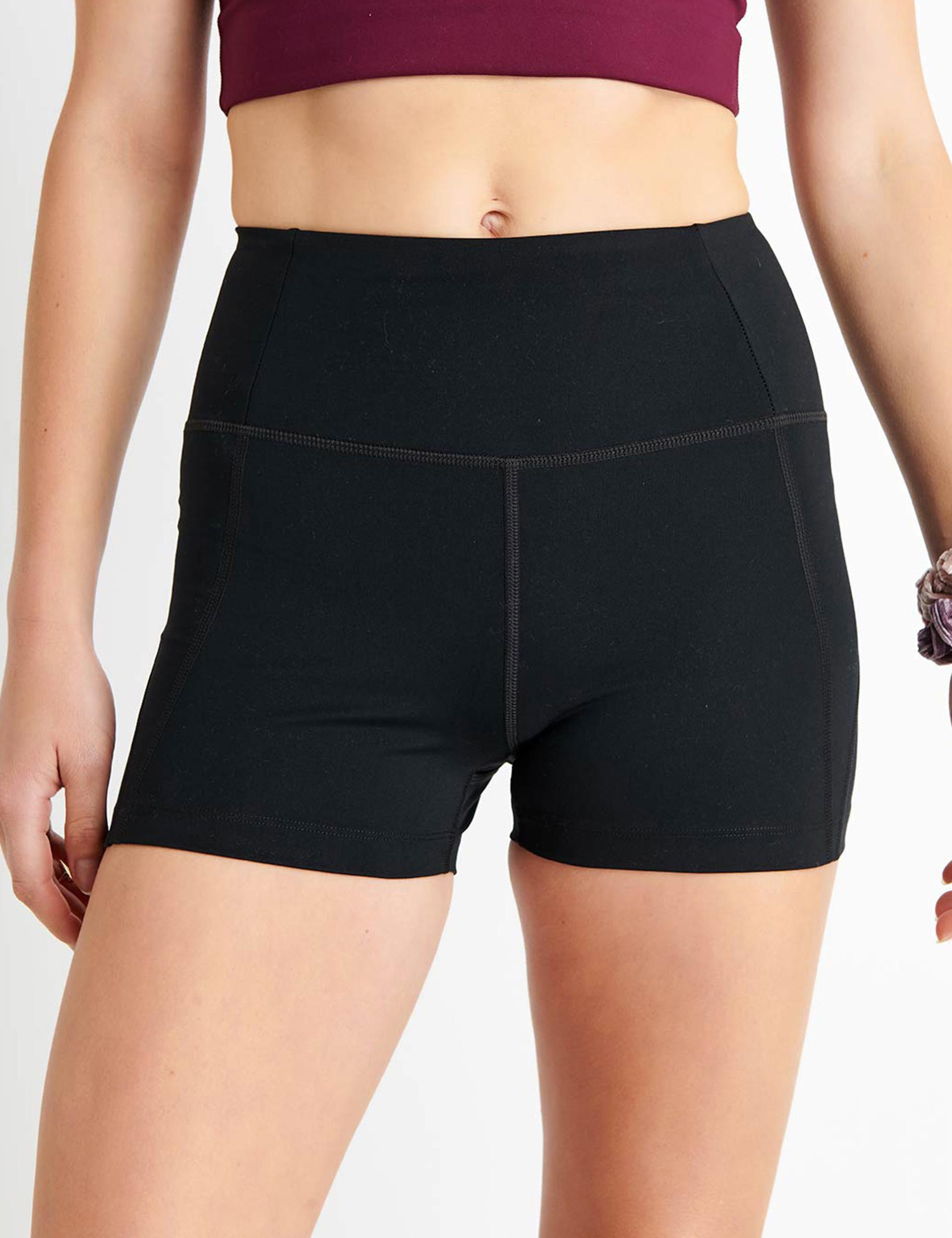 High Waisted Running Shorts for Women - Breathable Black Workout Shorts for Gym, Yoga & Outdoor Activities