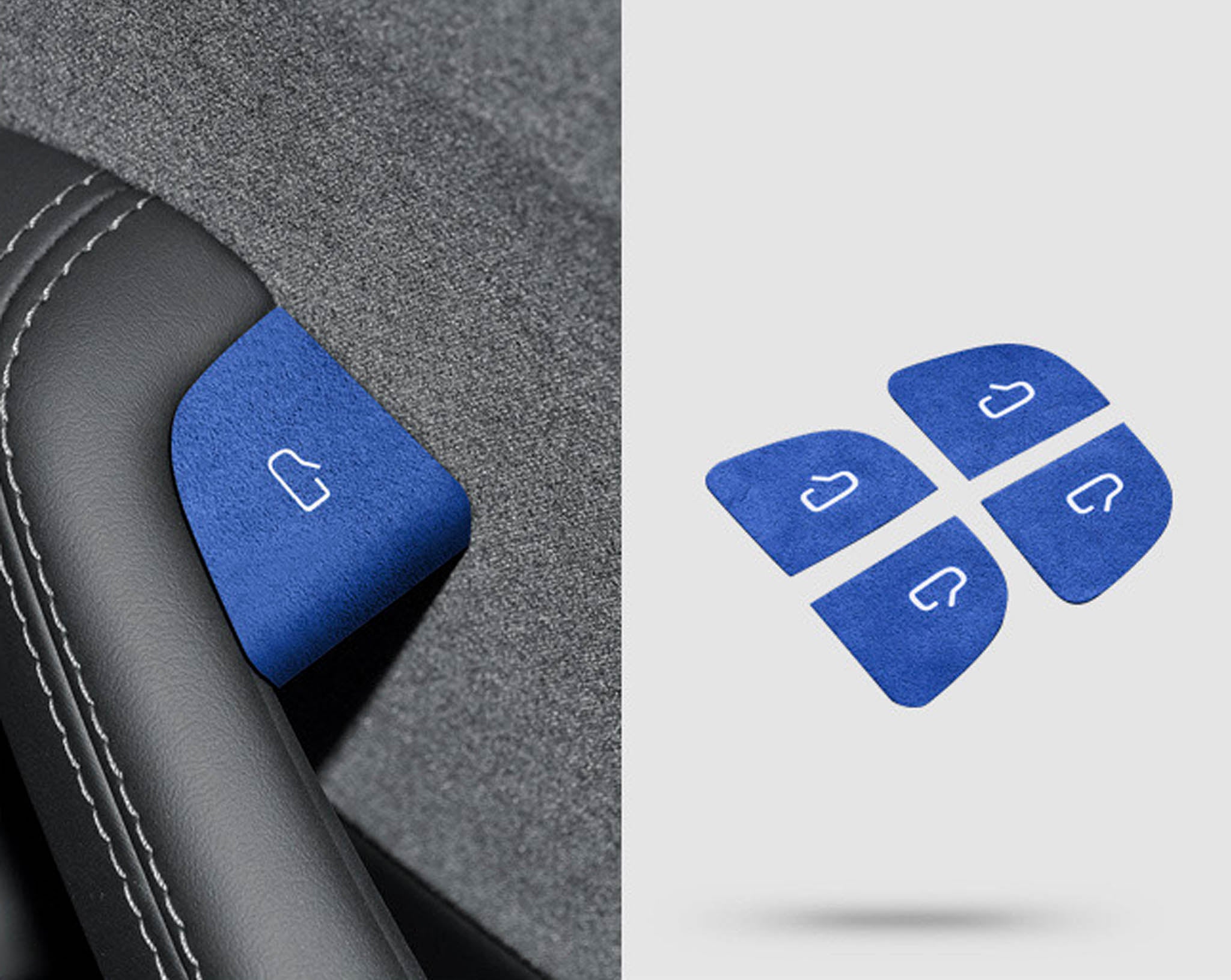 Premium Tesla Alcantara Door Button Wrap Sticker - Compatible with 2024+ Model 3 & 2025+ Model Y - Luxury Interior Upgrade for Enhanced Driving Experience