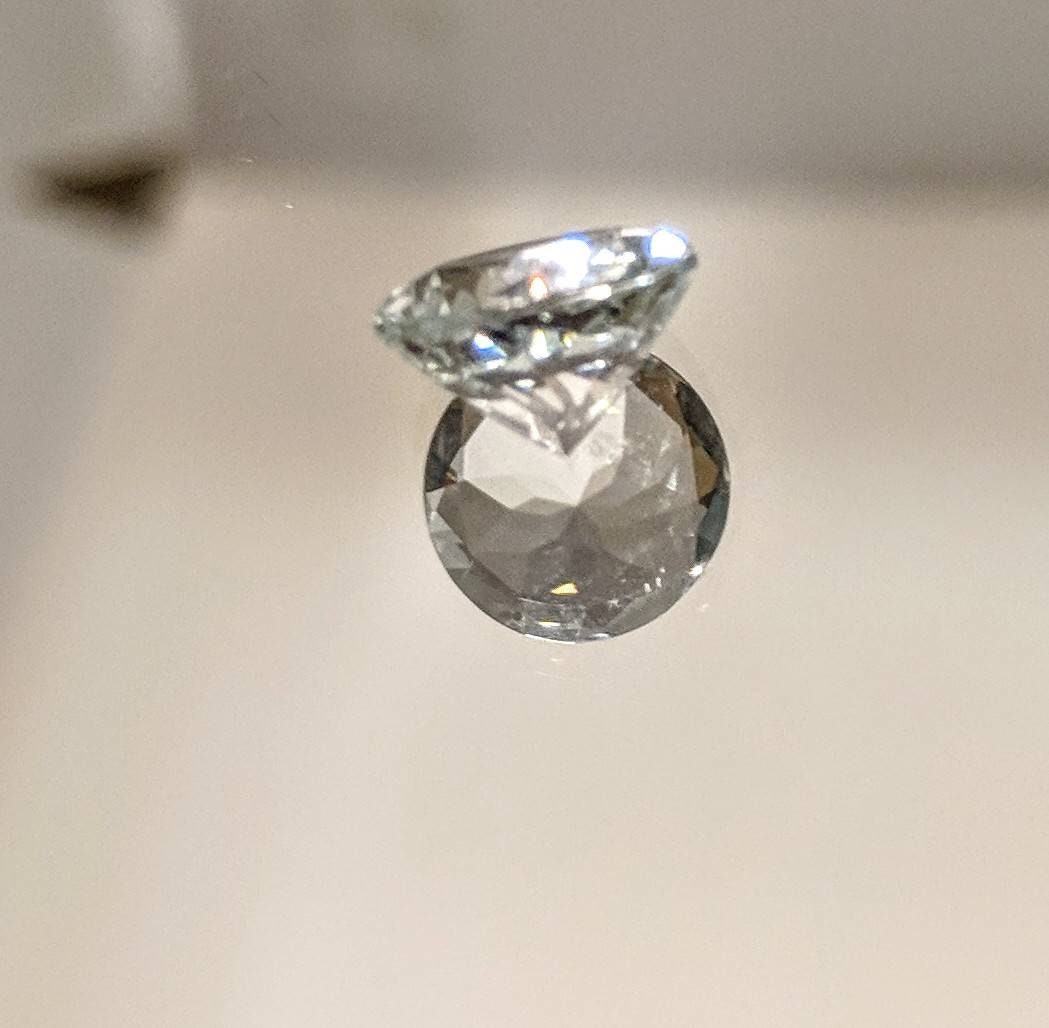 Wholesale Natural Genuine Brazilian Aquamarine 1.73ct 8mm Round Brilliant Faceted Light Blue VVS Eye Clean Loose Stone for Jewelry Making, Engagement Rings & Healing Crystals