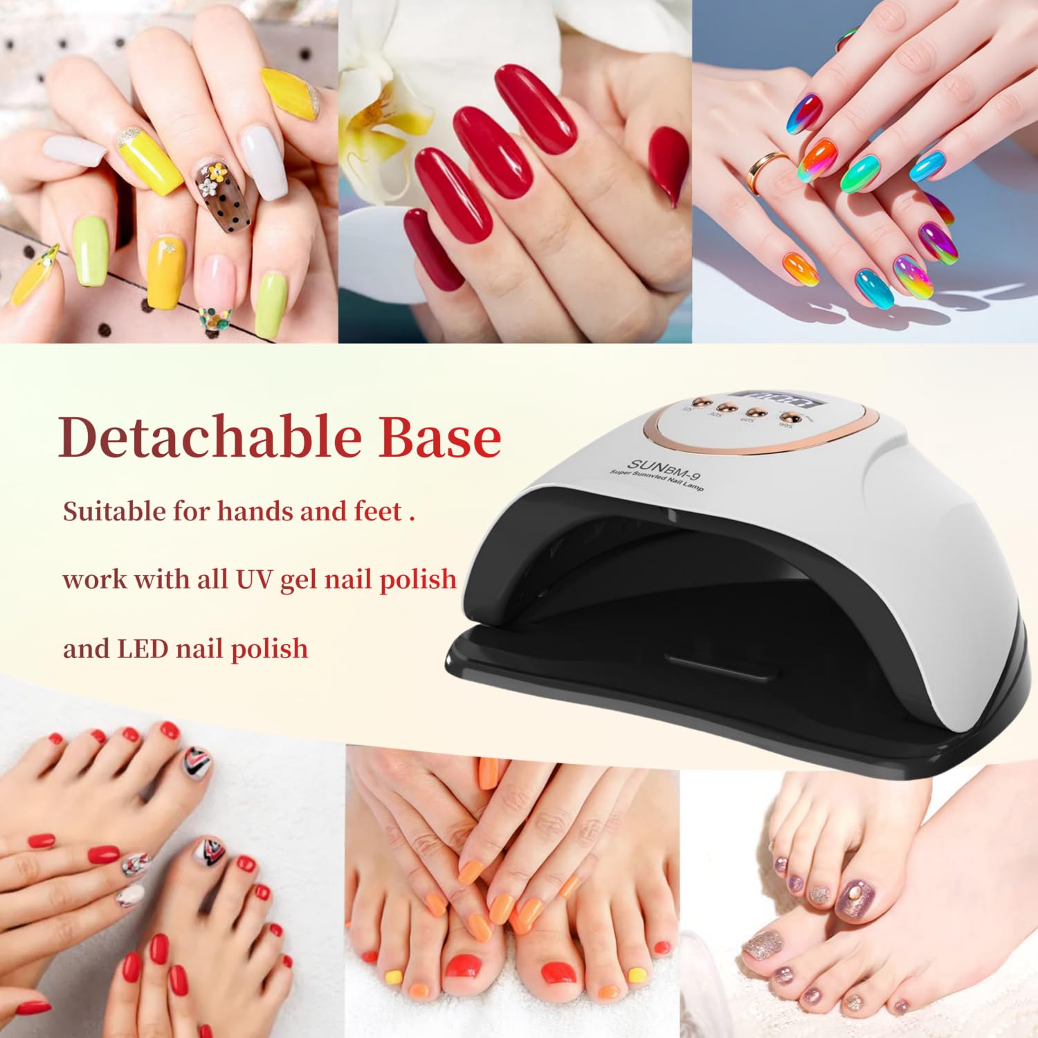 Professional 280W UV LED Nail Lamp with Auto Sensor & 4 Timer Settings - Fast Curing Gel Polish Dryer for Fingernails & Toenails - Perfect for Home Manicures, Salon Nail Art & DIY Gel Polish Applications