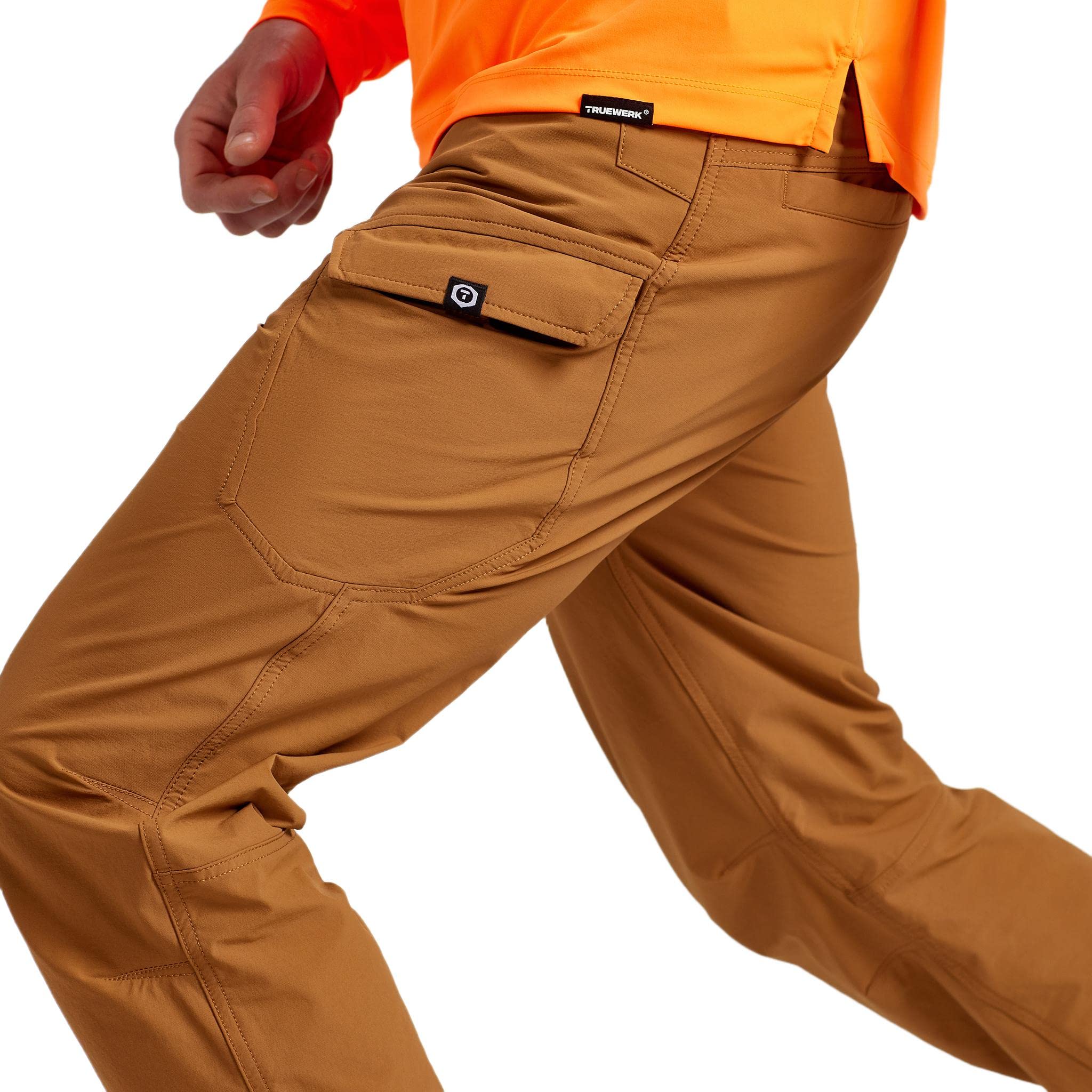 TRUEWERK Men’s Work Pants - T1 WerkPants Relaxed Fit, Lightweight, Moisture Wicking, Tactical Cargo Pants with 4-Way Stretch - Durable & Comfortable for Construction, Hiking & Outdoor Activities