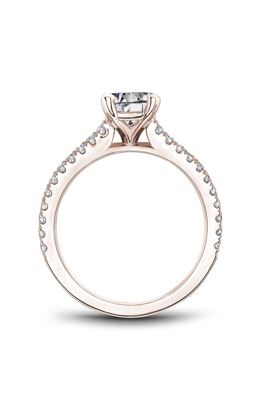 Noam Carver B350 01RA Diamond Engagement Ring for Women - 14K White Gold Bridal Wedding Band, Perfect for Proposals & Anniversaries