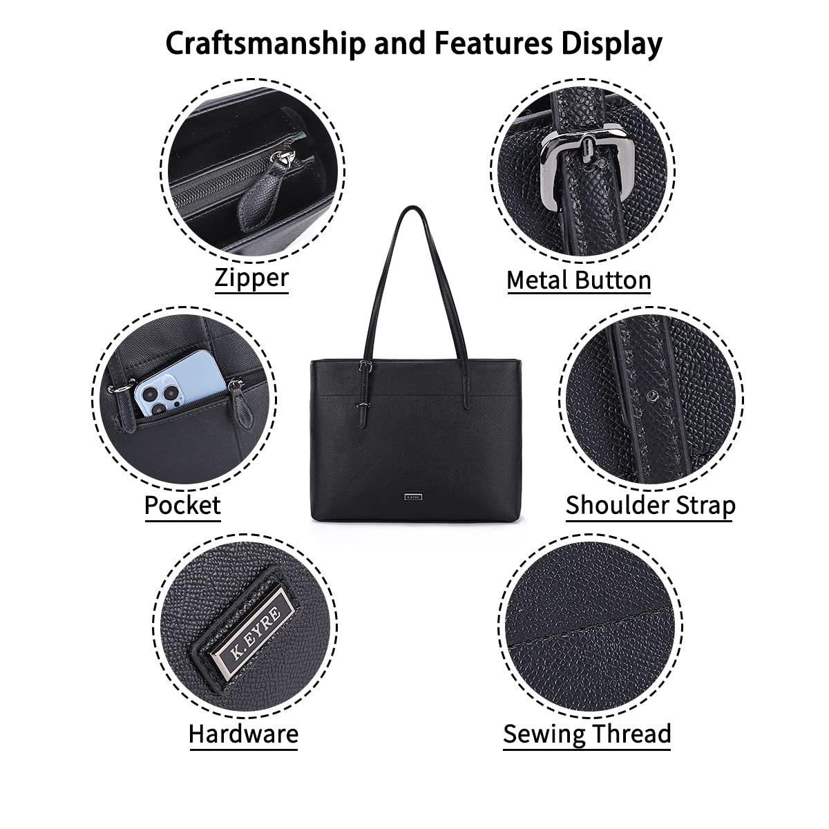 Stylish Women's Faux Leather Tote Bag - Large Capacity Shoulder Bag Purse with Wallet - Perfect for Work, Travel & Everyday Use