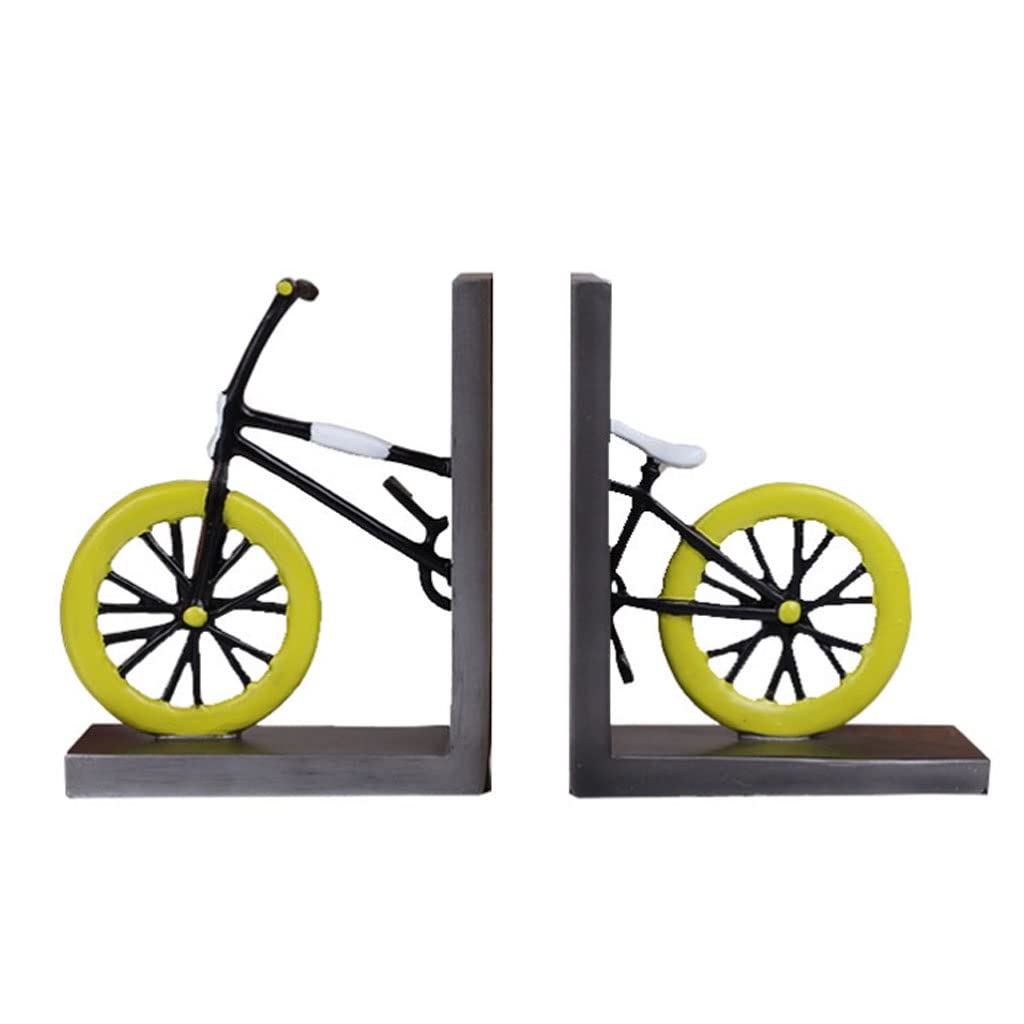 Nordic Creative Resin Bookends - Bicycle Shape Home & Office Decor, Bookshelf Organizer for Study, Living Room, Porch - Unique Gift Idea for Book Lovers