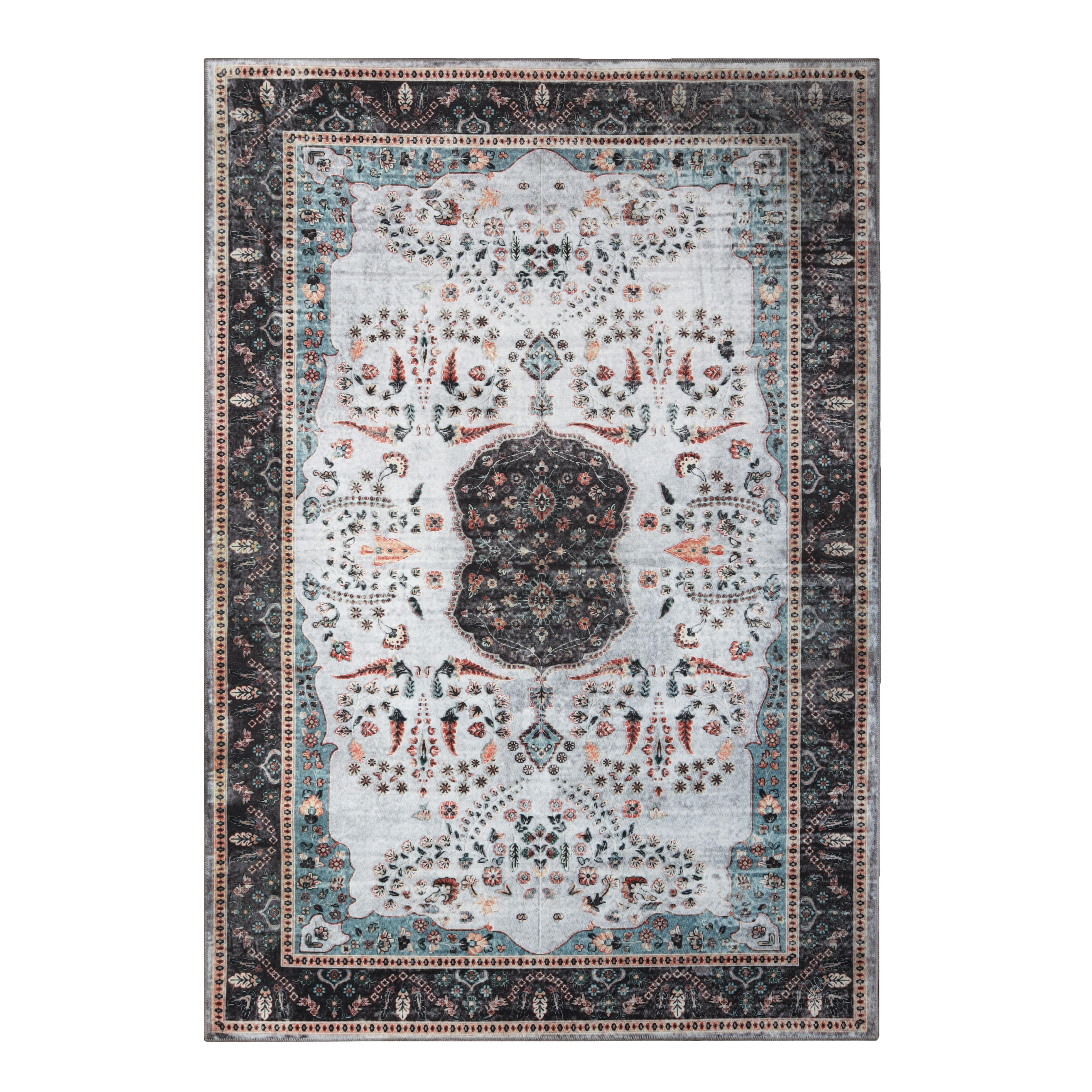 Machine Washable Sparrow Medallion Indoor Area Rug & Runner - Perfect for Living Room, Bedroom, or Hallway Decor