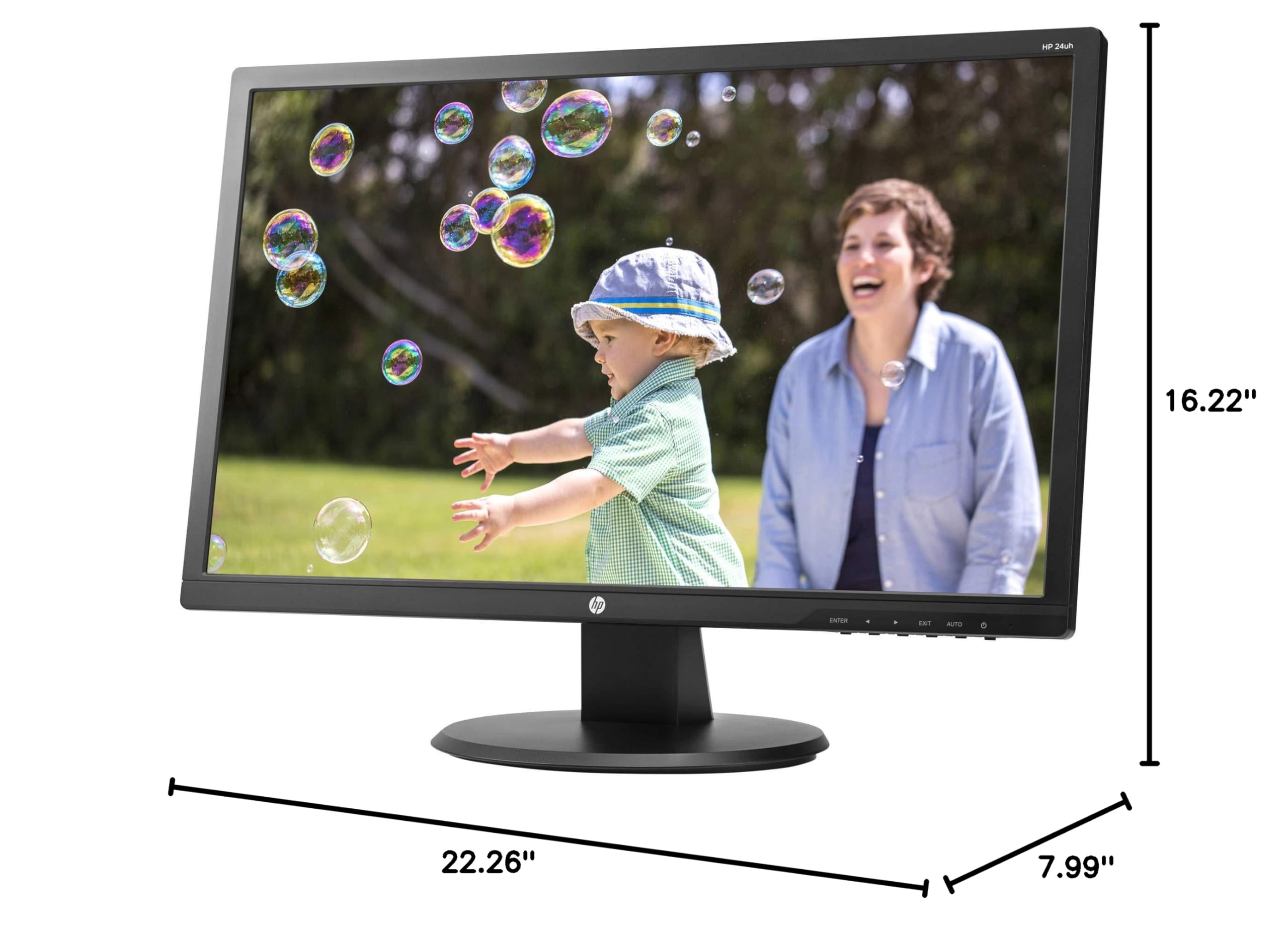 HP 24uh 24-inch Full HD 1920x1080 LED Monitor 2-Pack with HDMI/VGA/DVI Ports & Dual Monitor Stand - Perfect for Home Office, Gaming & Multi-Tasking Setup