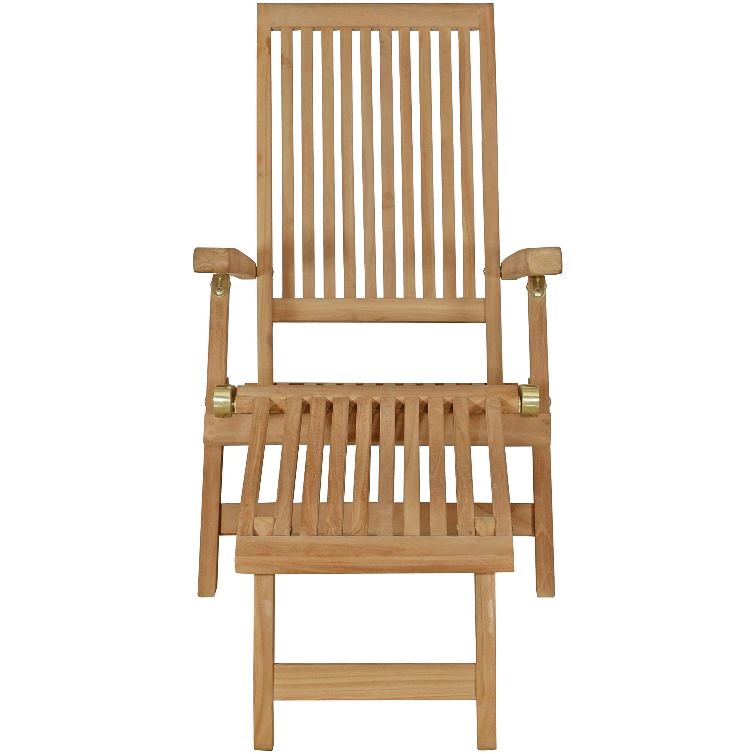 Premium Seven Seas Teak Acapulco Outdoor Patio Steamer Chair - Solid Teak Wood Construction - Durable & Weather-Resistant for Poolside, Beach, Garden, and Backyard Relaxation