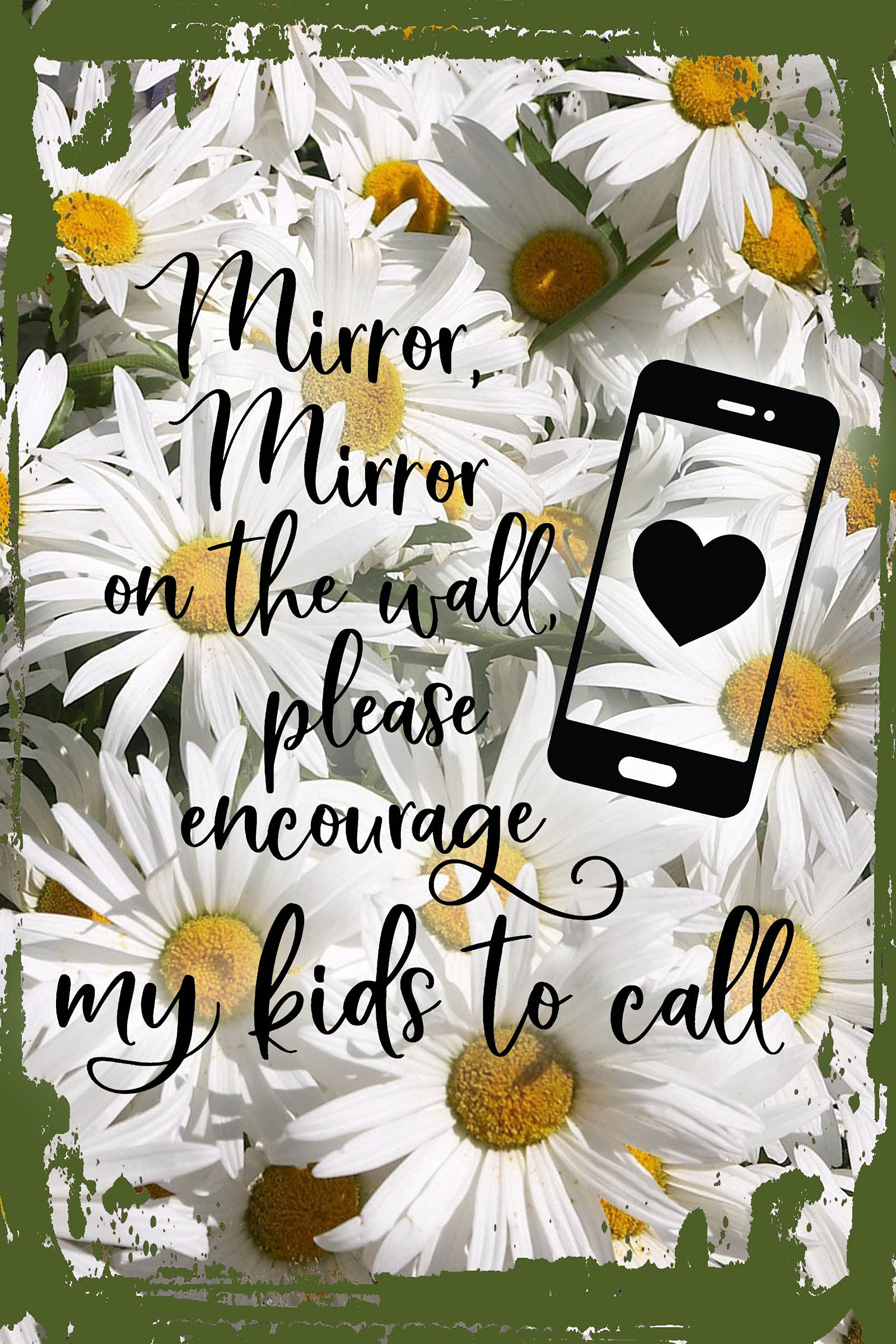 Funny Daisy Flower Wall Art Mirror - 8x12 Inches Hanging Wall Sign for Kids Room, Nursery Decor & Encouragement Gift - Perfect for Bedrooms, Playrooms & Motivational Spaces