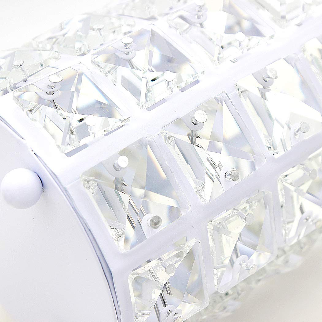 Handmade Crystal Makeup Brush Holder & Eyebrow Pencil Organizer - Stylish Cosmetic Storage for Vanity, Bathroom, Office Desk (Round, White) | Perfect for Makeup Artists & Beauty Enthusiasts