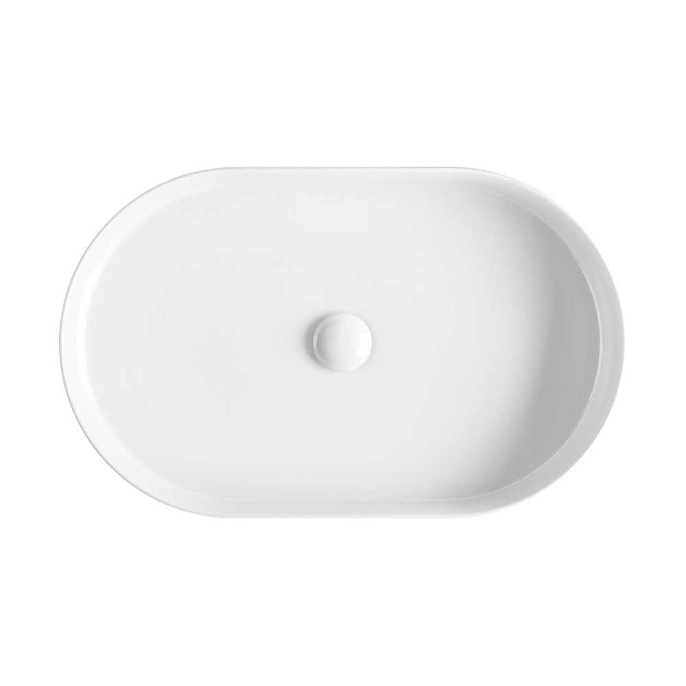 Fienza RB464 Eleanor White Oval Above Counter Bathroom Sink - Perfect for Modern Vanities and Powder Rooms