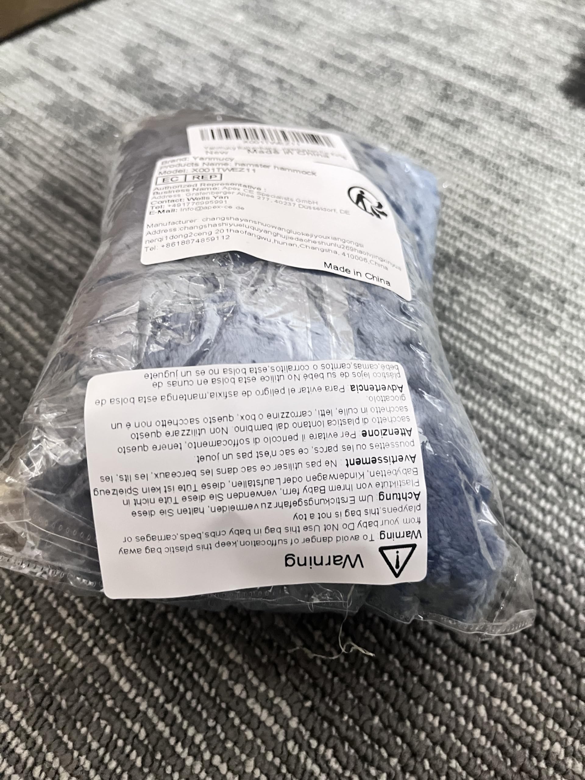 Premium Double-Layer Fleece Rat Hammock - Cozy Guinea Pig & Small Animal Cage Accessory for Ferrets, Hamsters - Soft Hanging Bed for Playing & Sleeping (Blue) - Perfect for Small Pet Cages, Play Areas & Hideouts