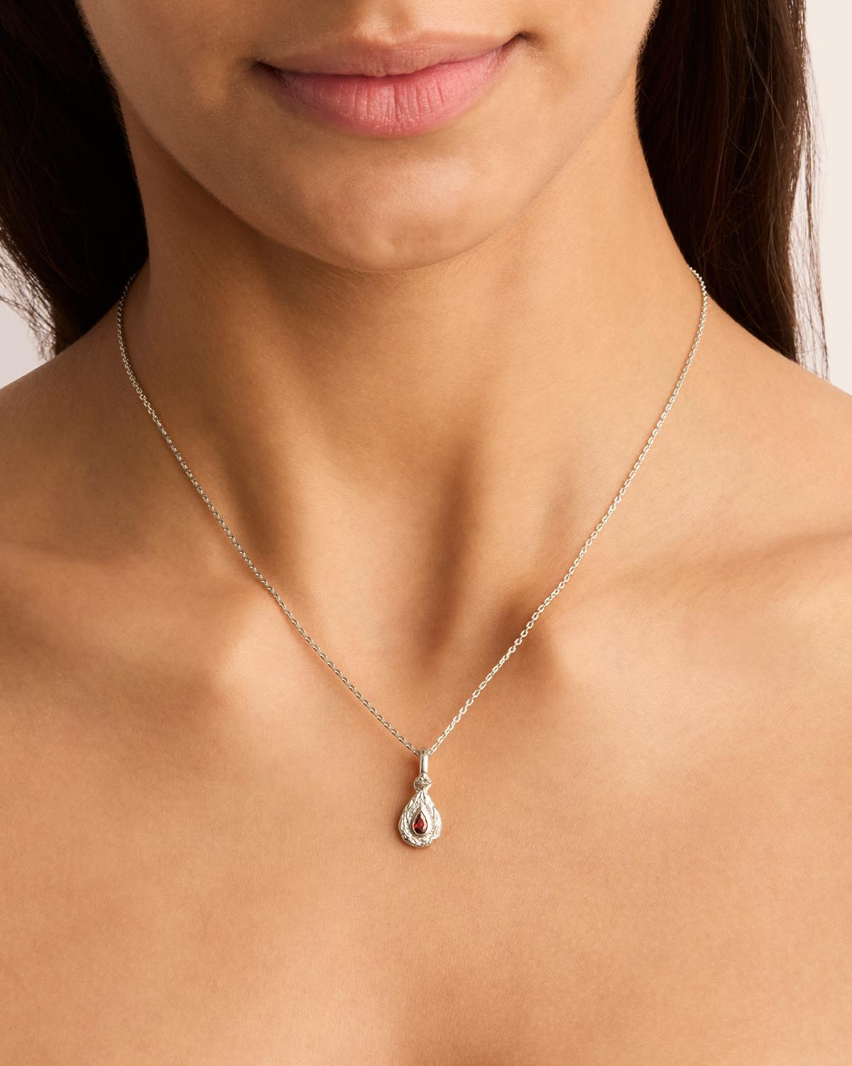 January Birthstone Sterling Silver Pendant Necklace - Perfect for Valentine's Day Gifts & Anniversary Jewelry