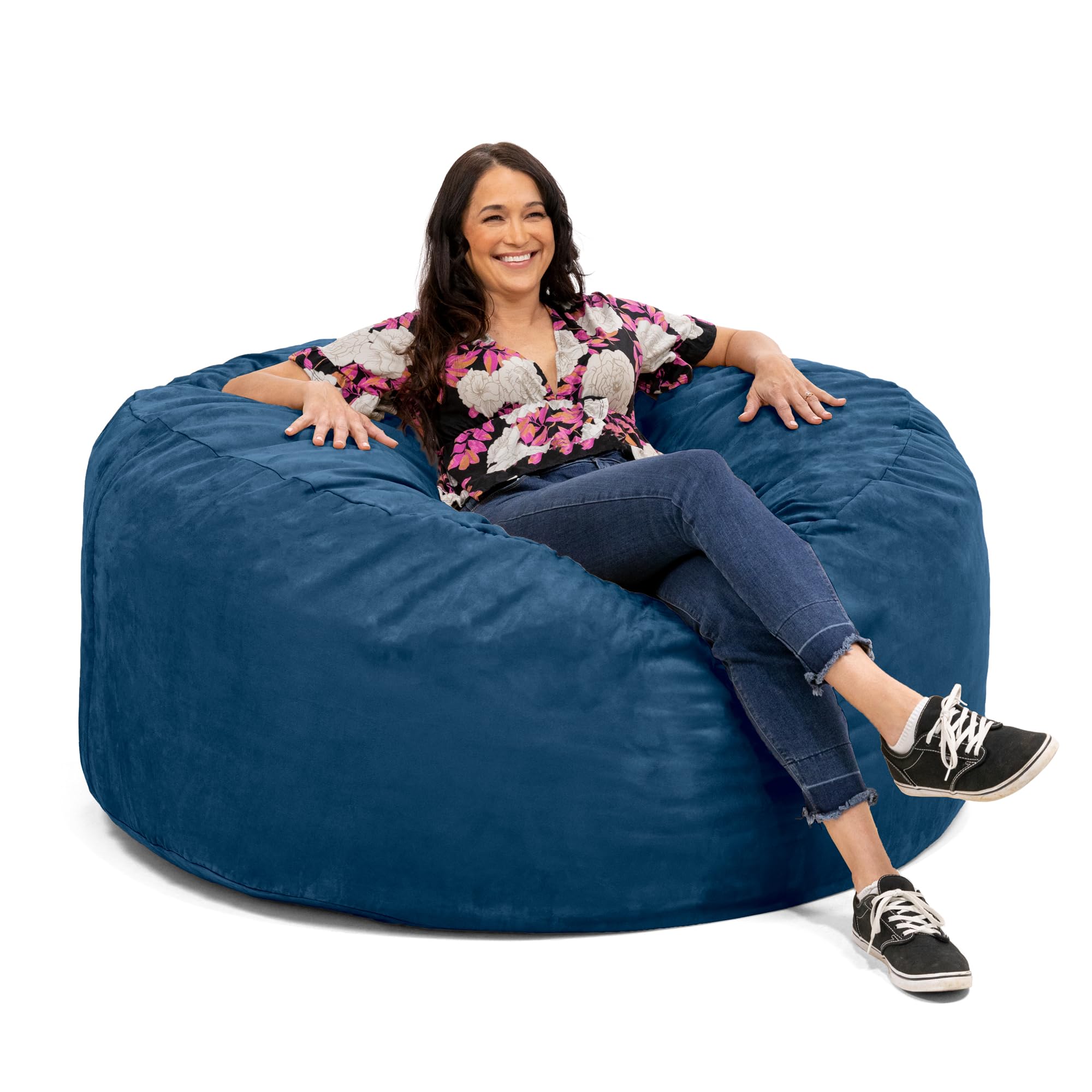Jaxx 5 Foot Saxx - Oversized Navy Blue Bean Bag Chair for Adults | Perfect for Living Room, Bedroom, Gaming & Relaxation